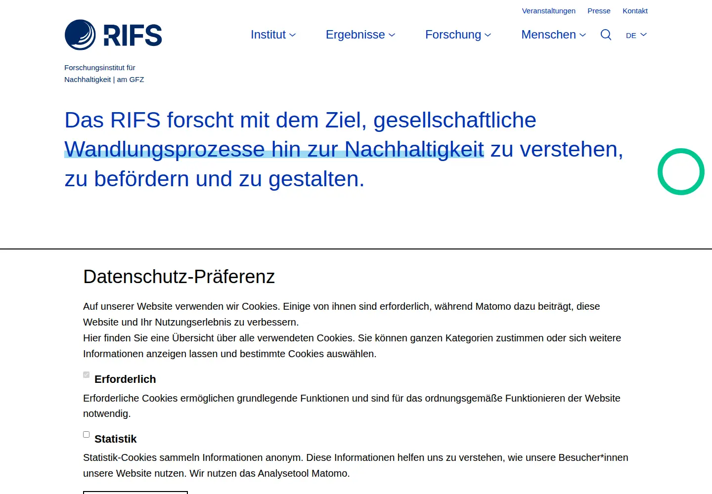 Screenshot of rifs-potsdam.de