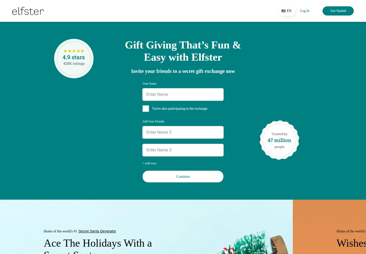 Screenshot of elfster.com