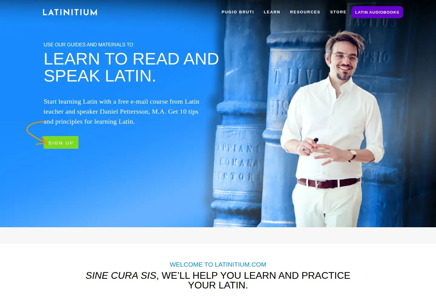 Captured homepage of latinitium.com in the current scan