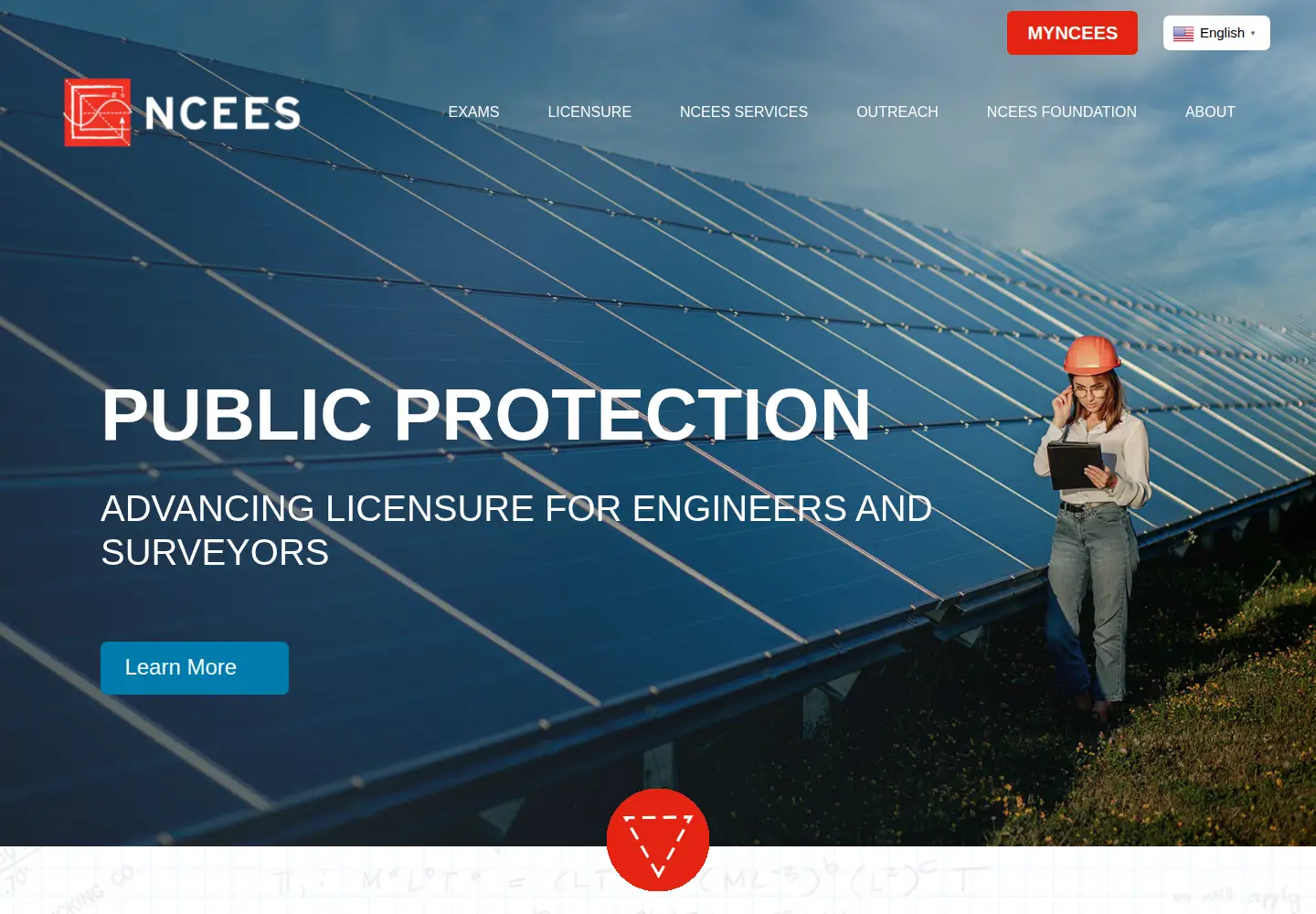 Captured homepage of ncees.org in the current scan