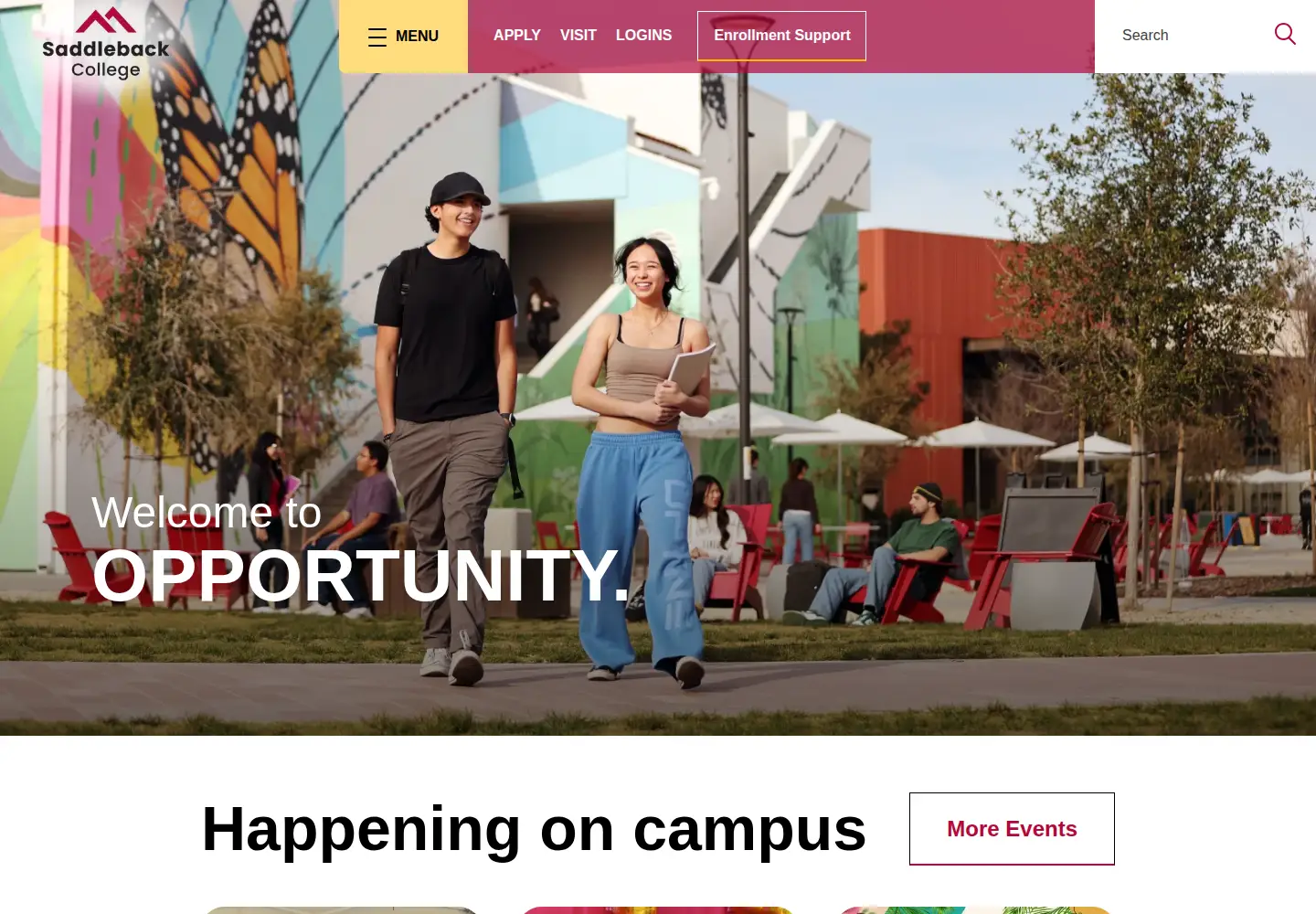 Screenshot of saddleback.edu