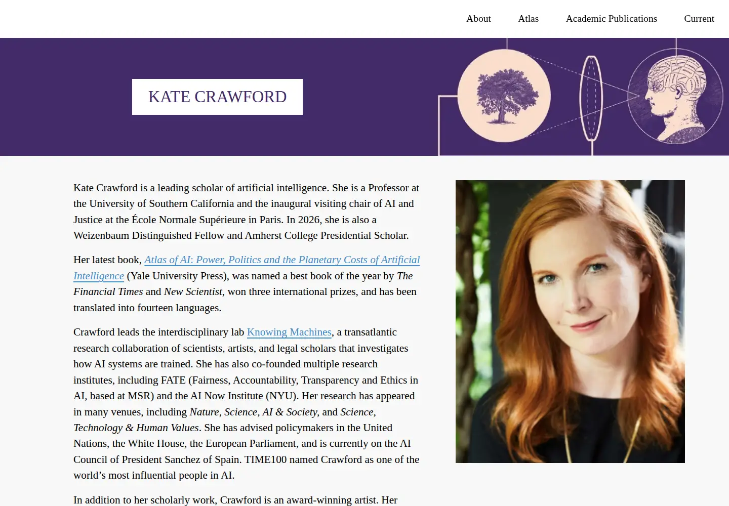 Screenshot of katecrawford.net