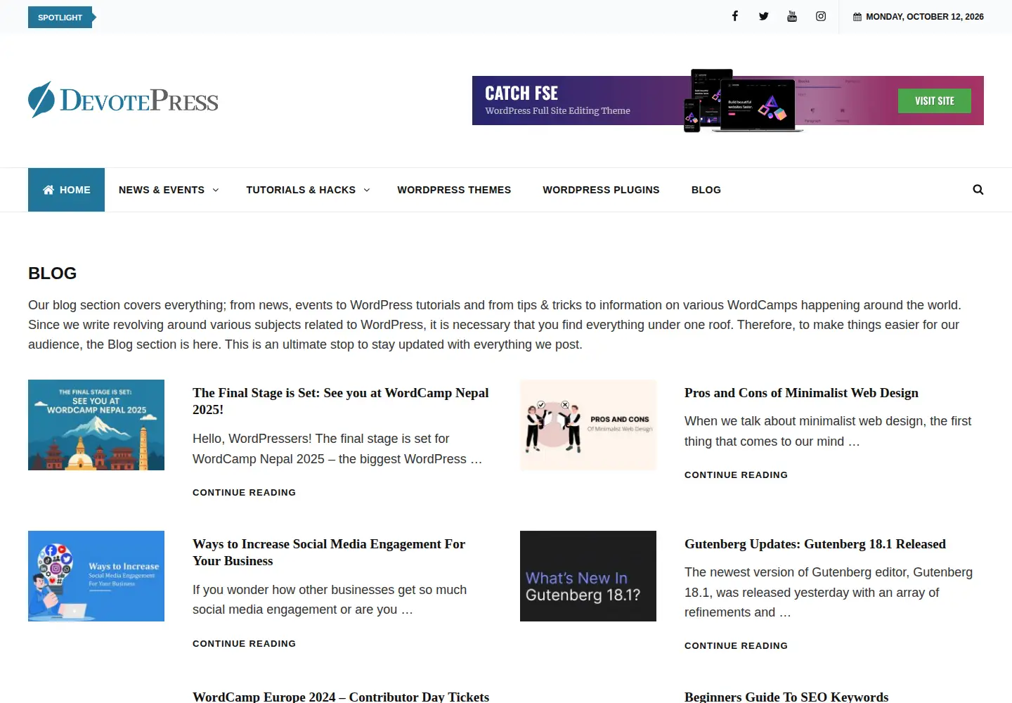 Screenshot of devotepress.com