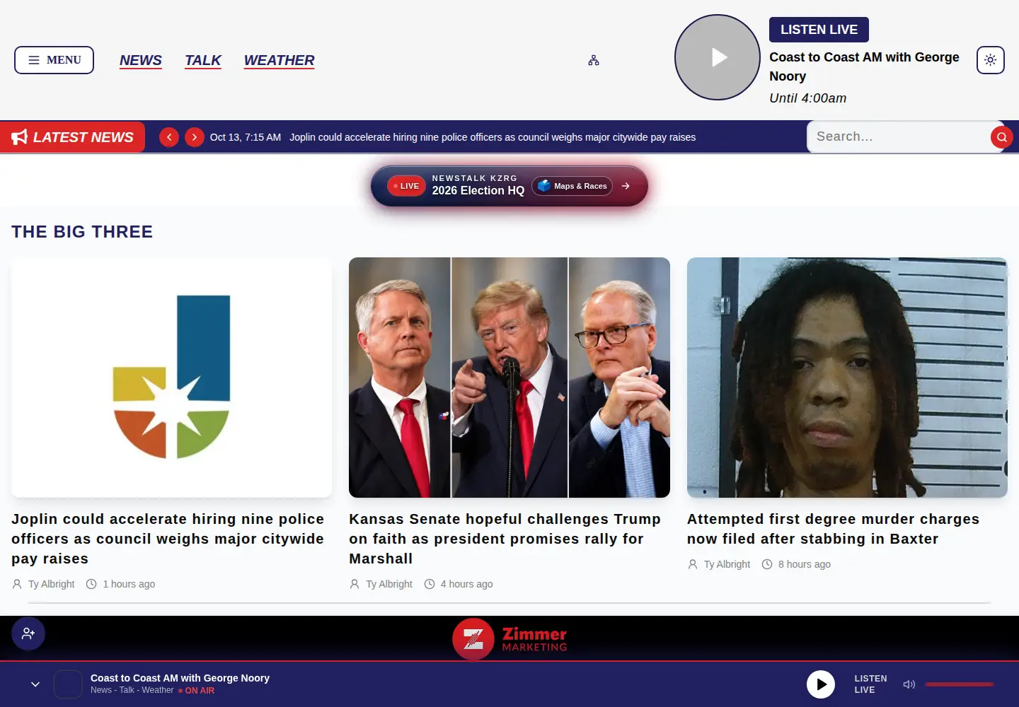 Screenshot of newstalkkzrg.com