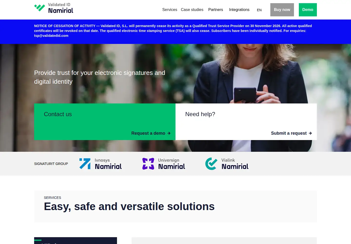 Screenshot of validatedid.com