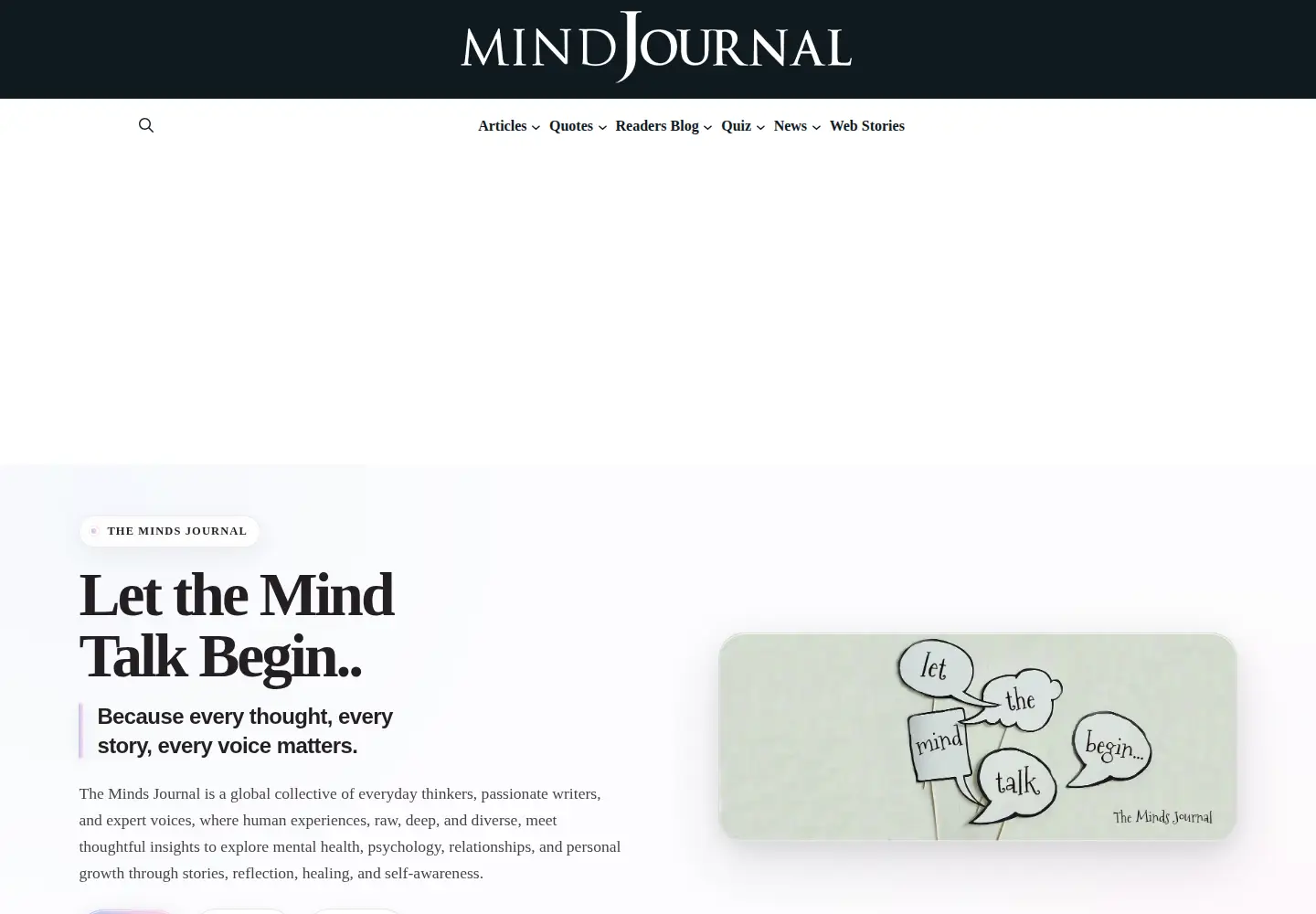 Screenshot of themindsjournal.com
