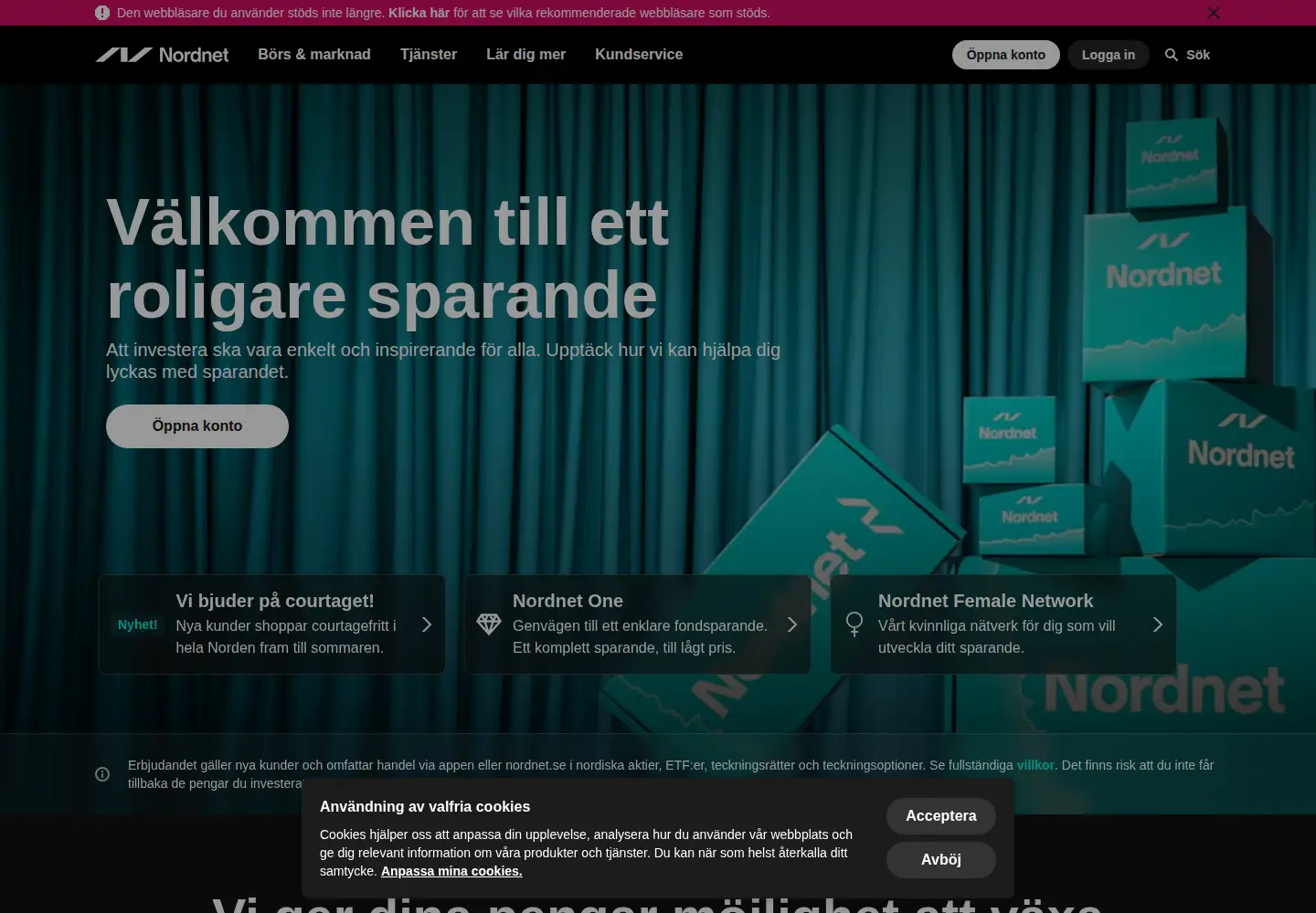 Captured homepage of nordnet.se in the current scan