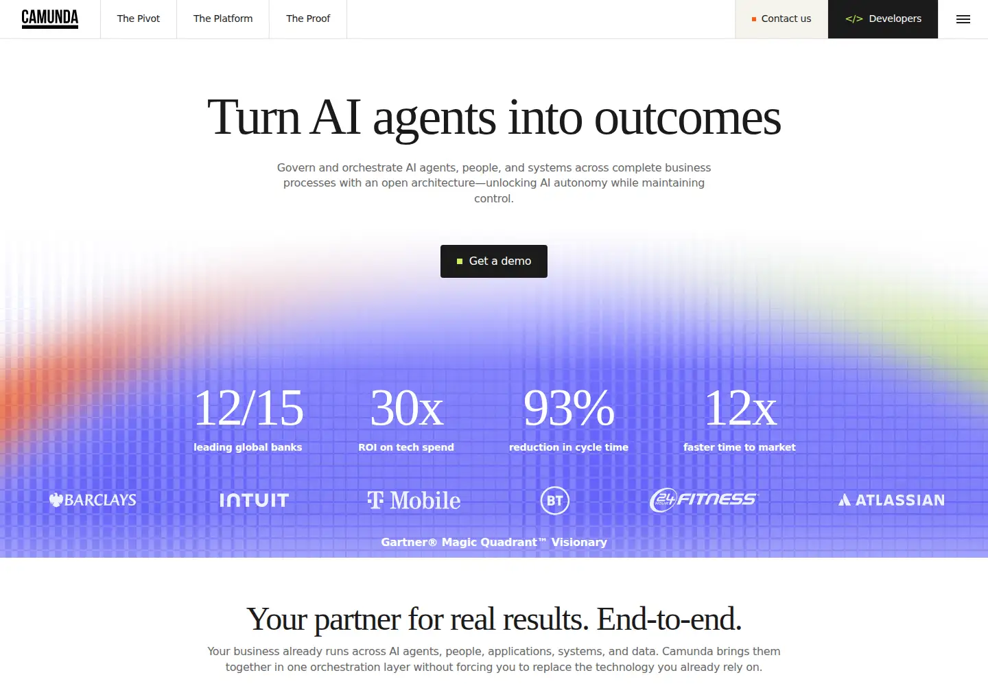 Captured homepage of camunda.com in the current scan