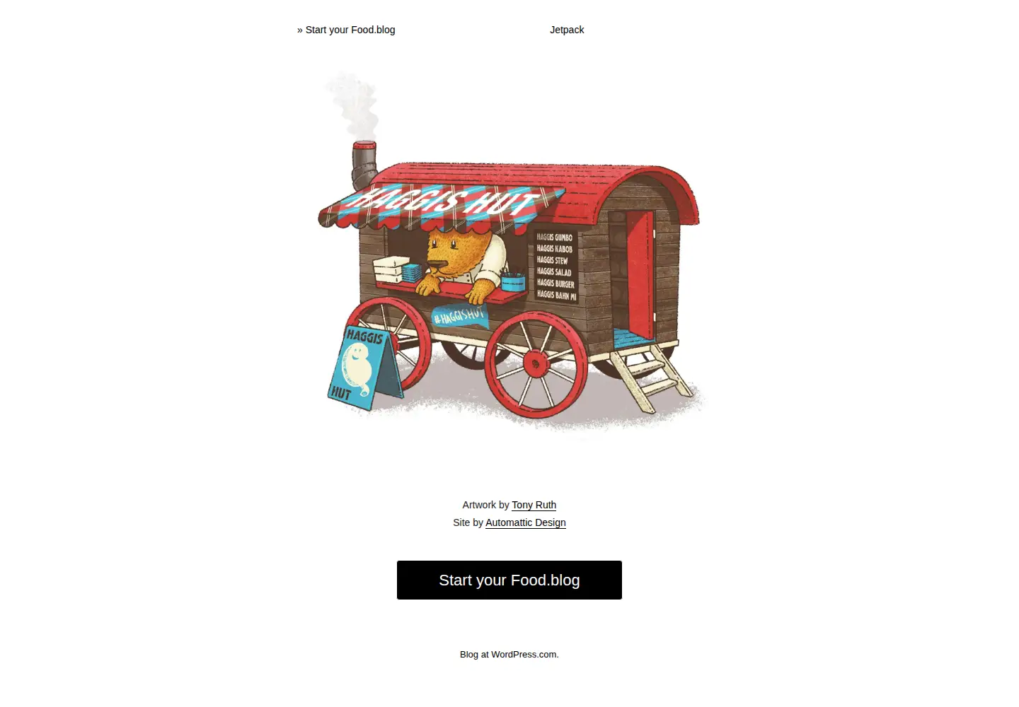 Screenshot of food.blog