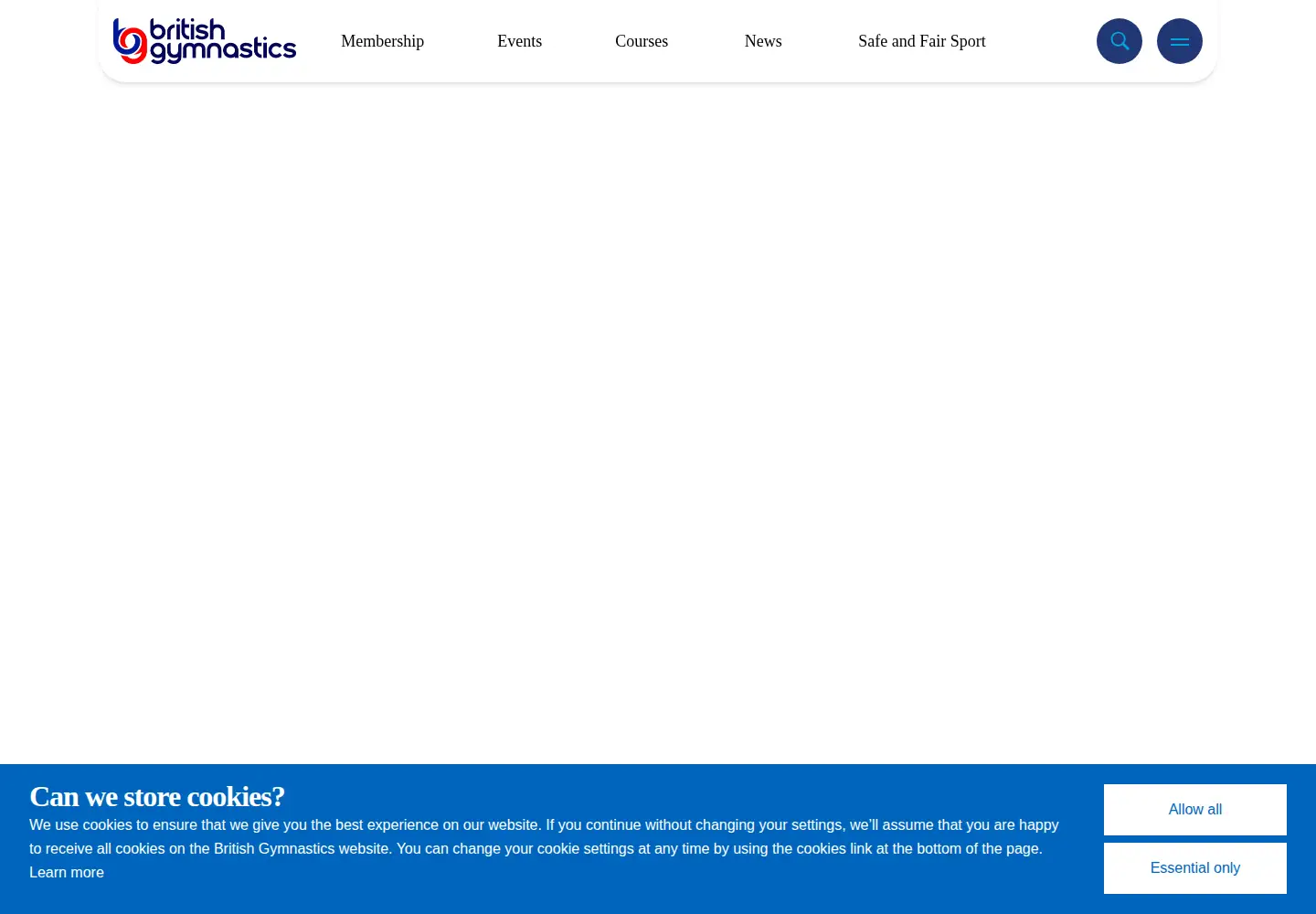 Captured homepage of british-gymnastics.org in the current scan