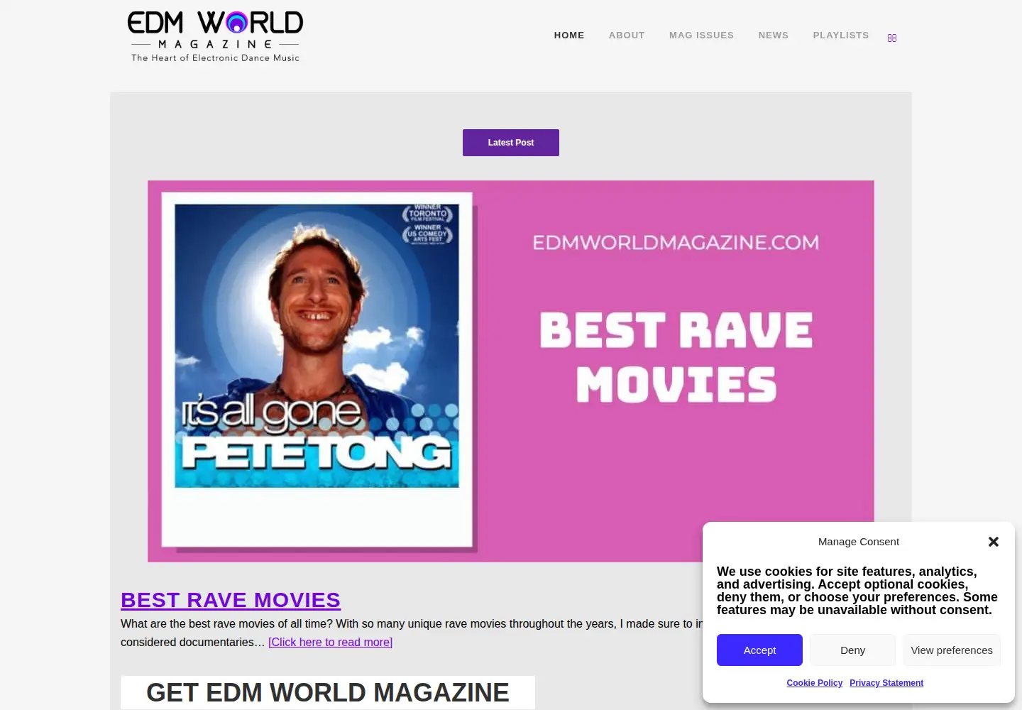 Screenshot of edmworldmagazine.com