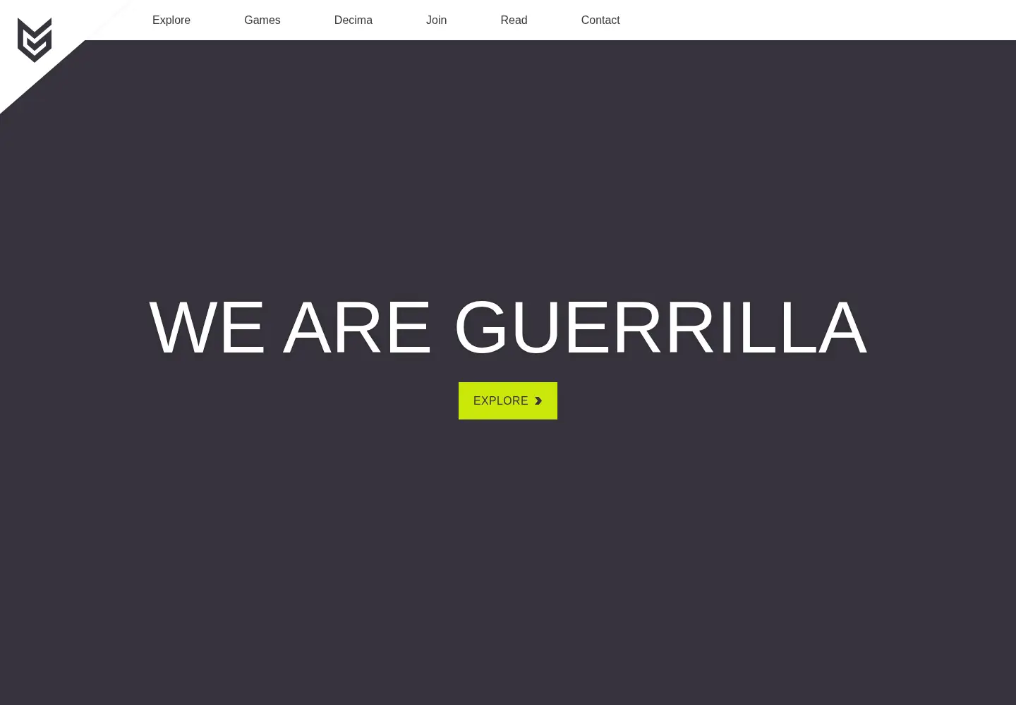 Captured homepage of guerrilla-games.com in the current scan