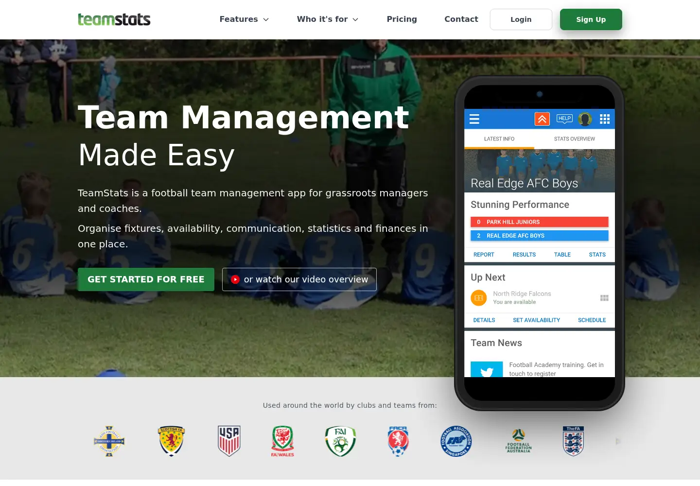 Screenshot of teamstats.net