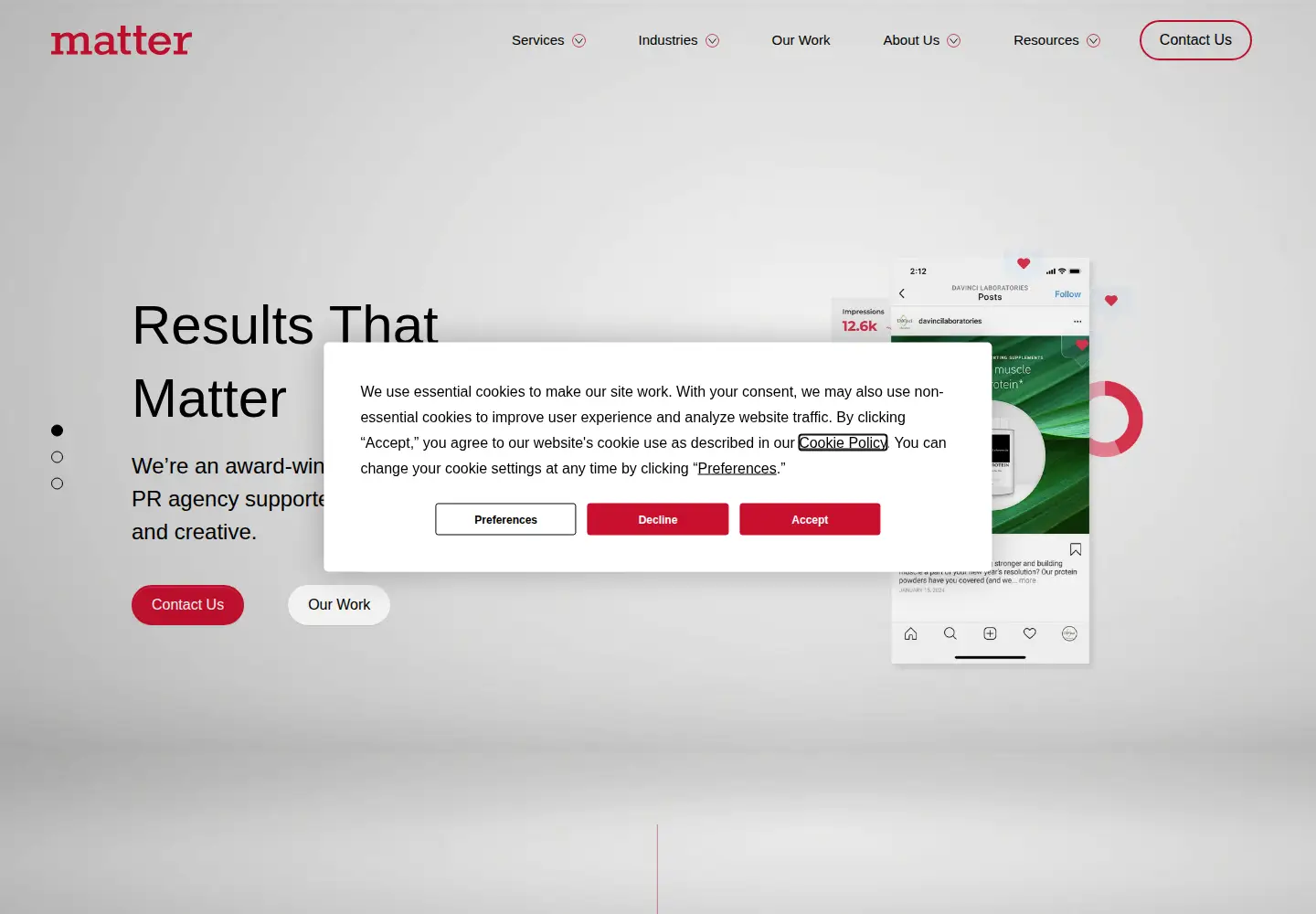 Screenshot of matternow.com