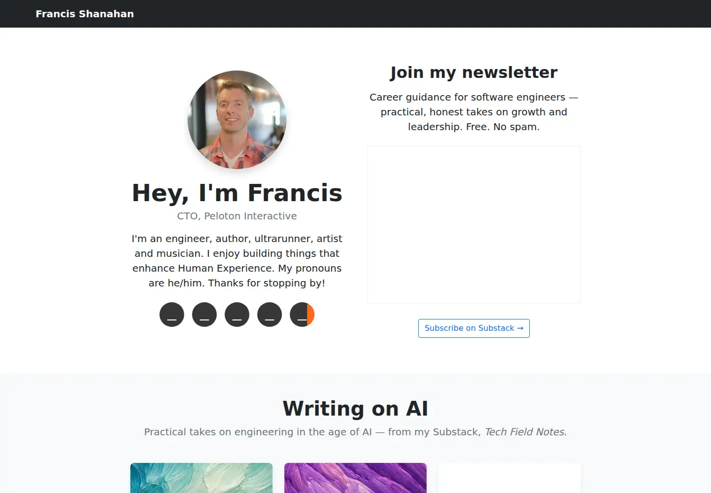 Screenshot of francisshanahan.com