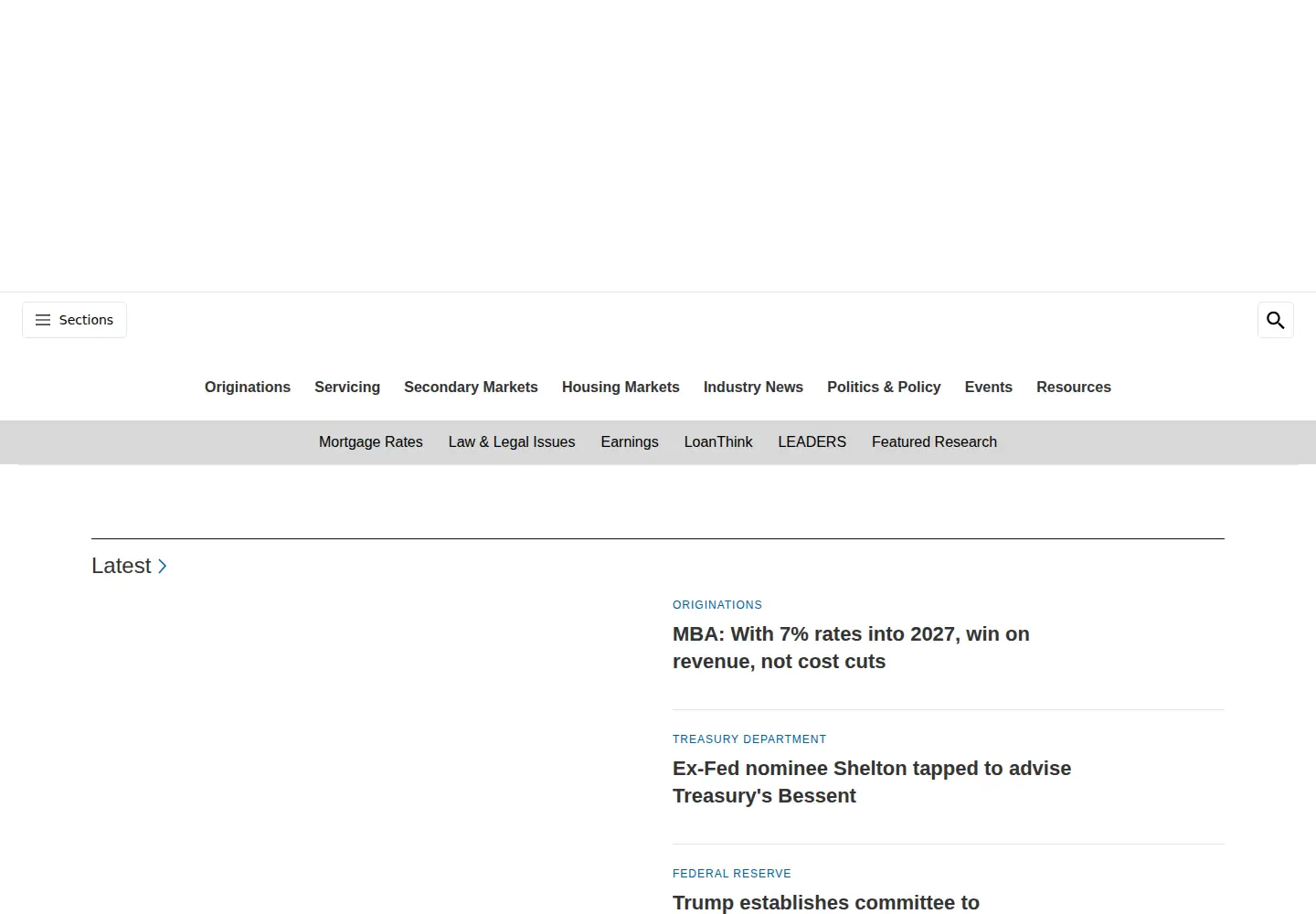Screenshot of nationalmortgagenews.com