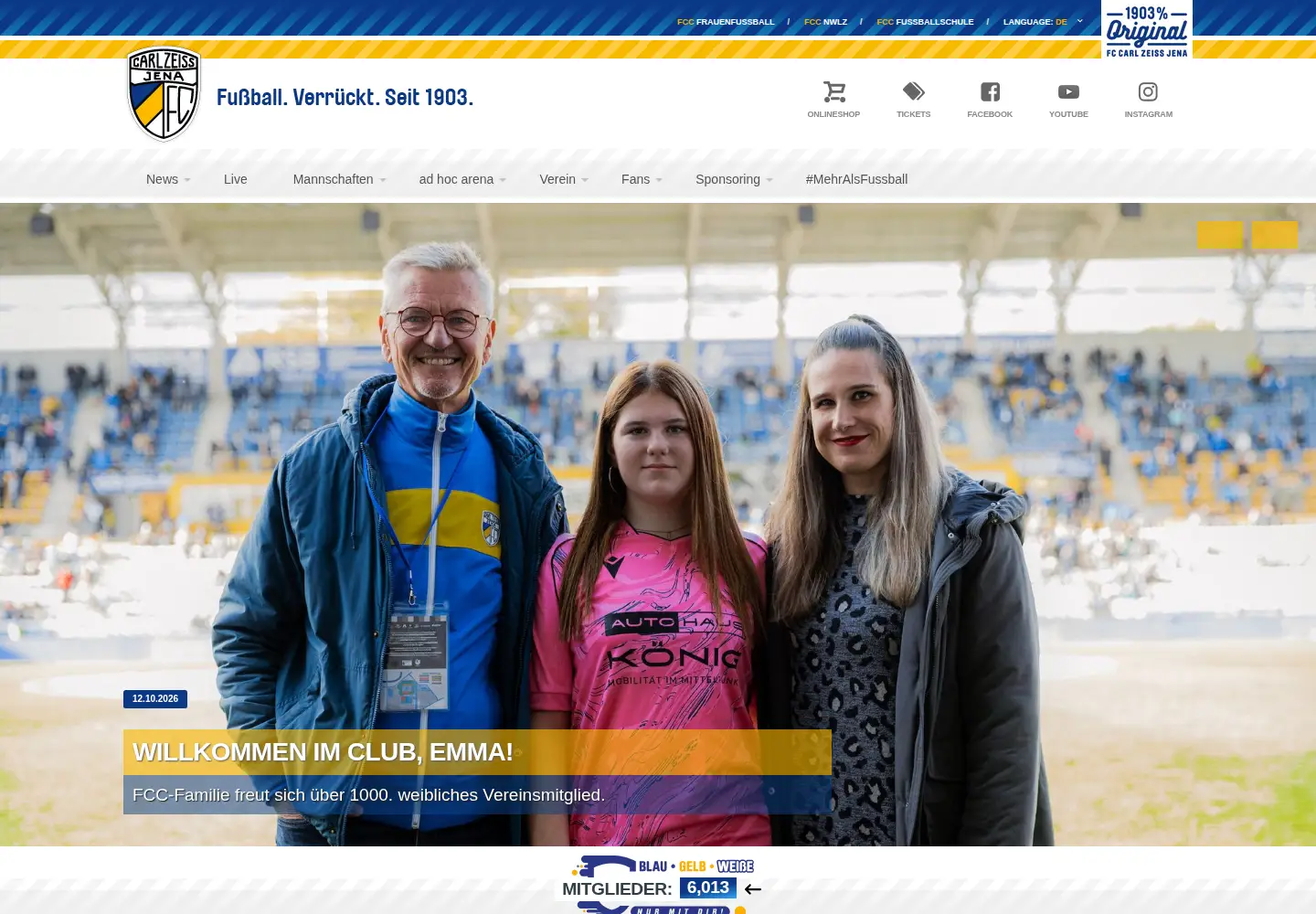 Screenshot of fc-carlzeiss-jena.de