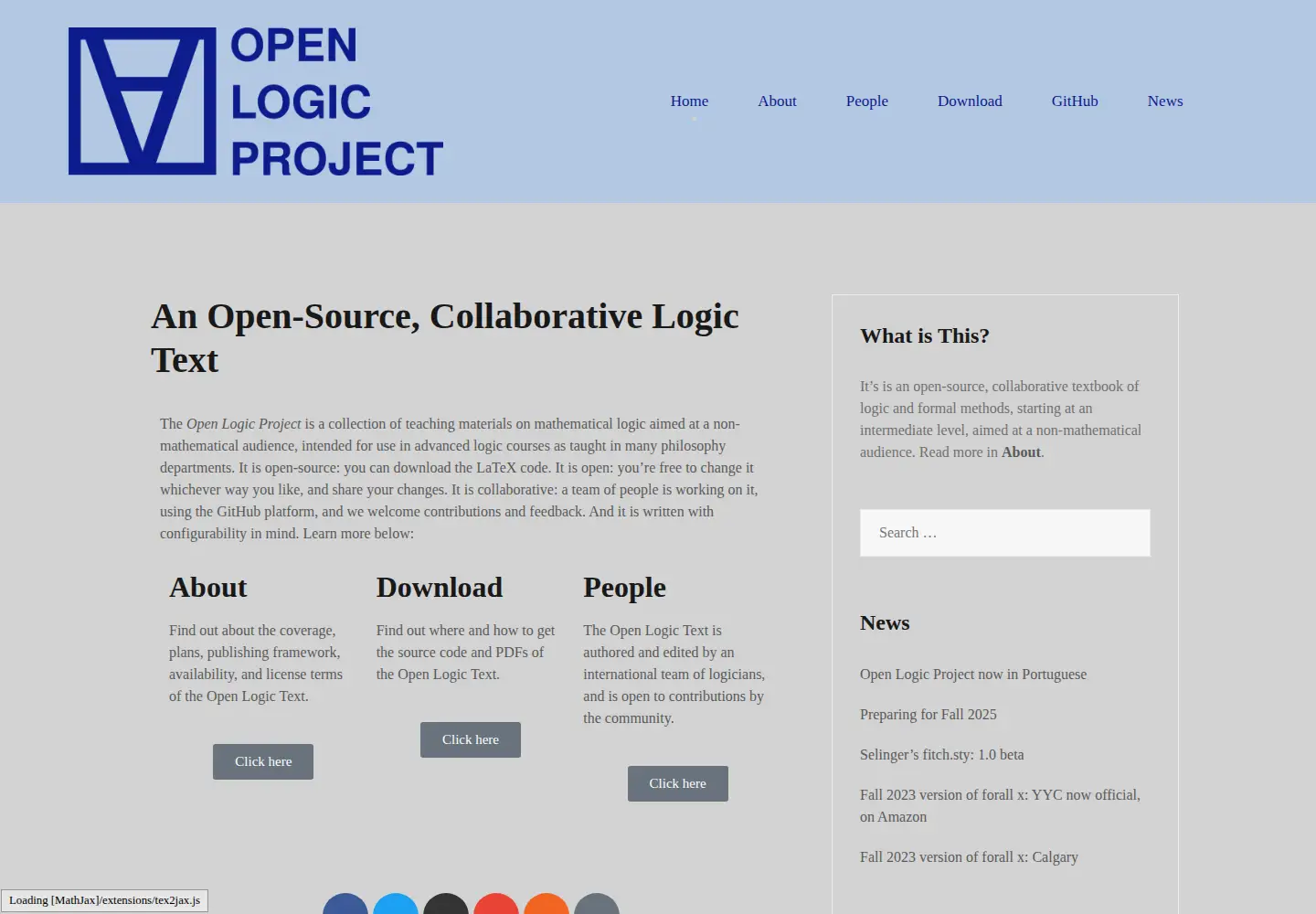 Captured homepage of openlogicproject.org in the current scan