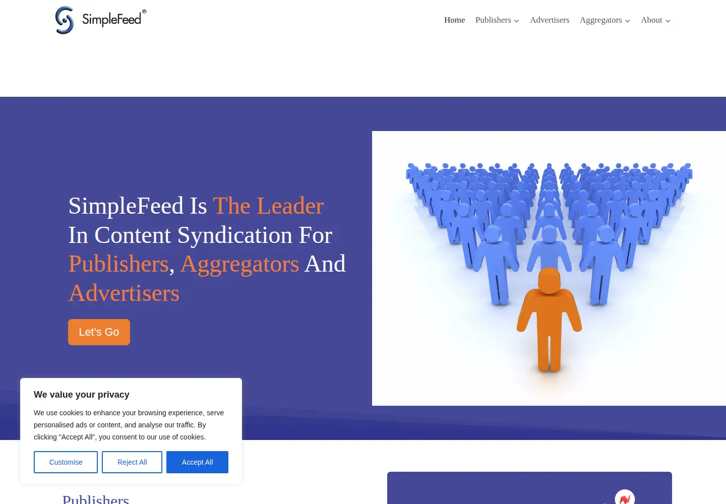 Captured homepage of simplefeed.com in the current scan