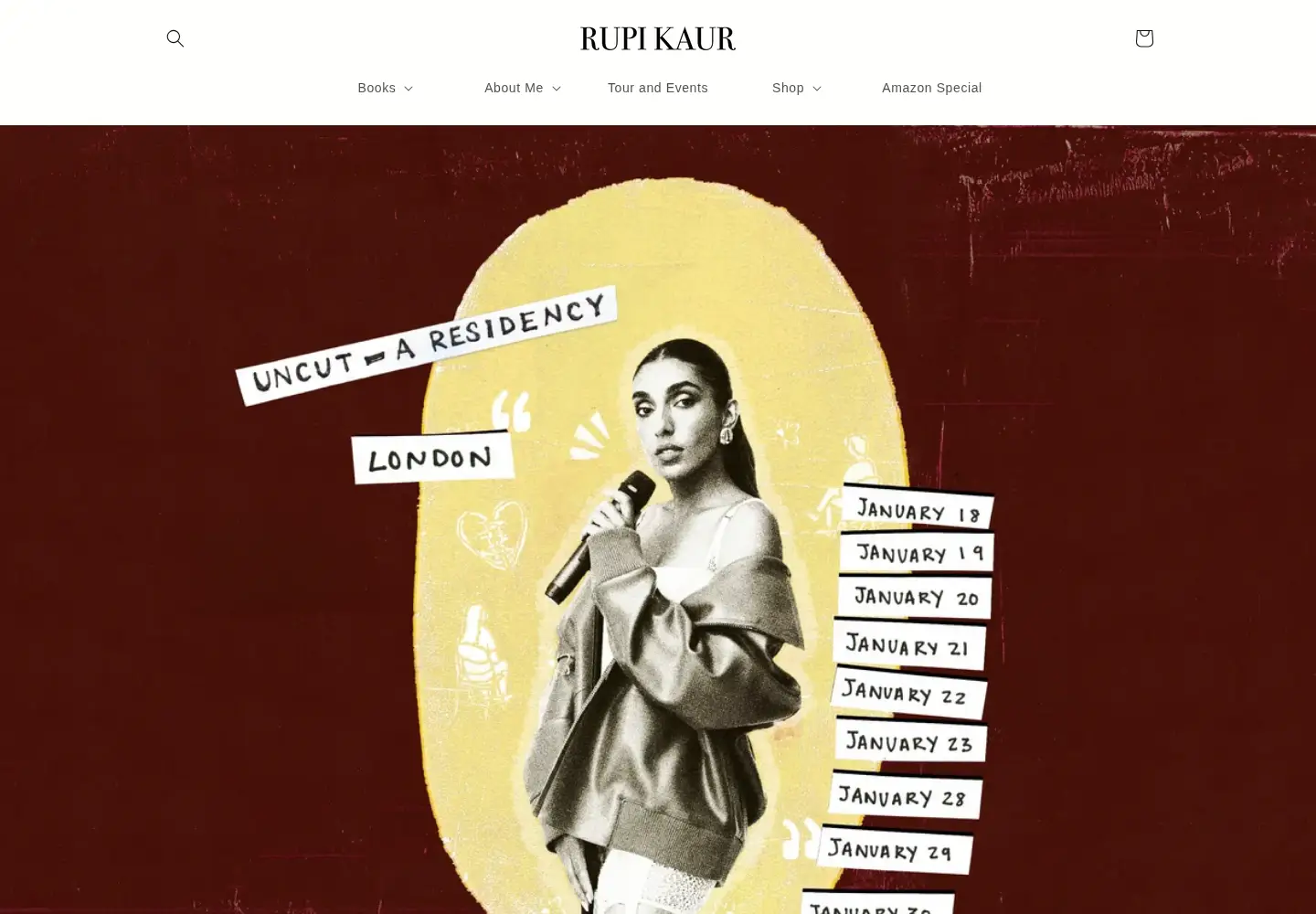 Screenshot of rupikaur.com