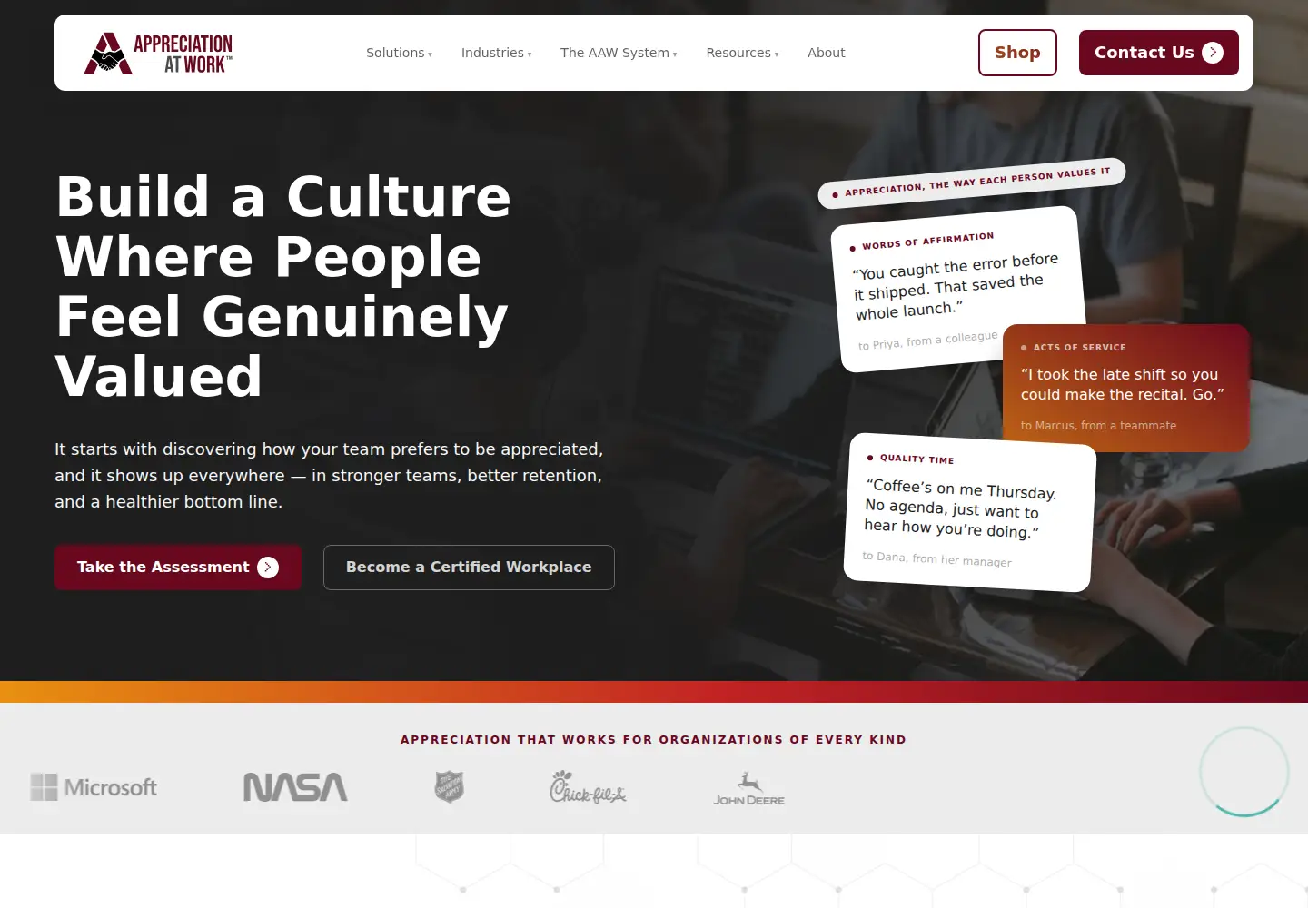 Screenshot of appreciationatwork.com