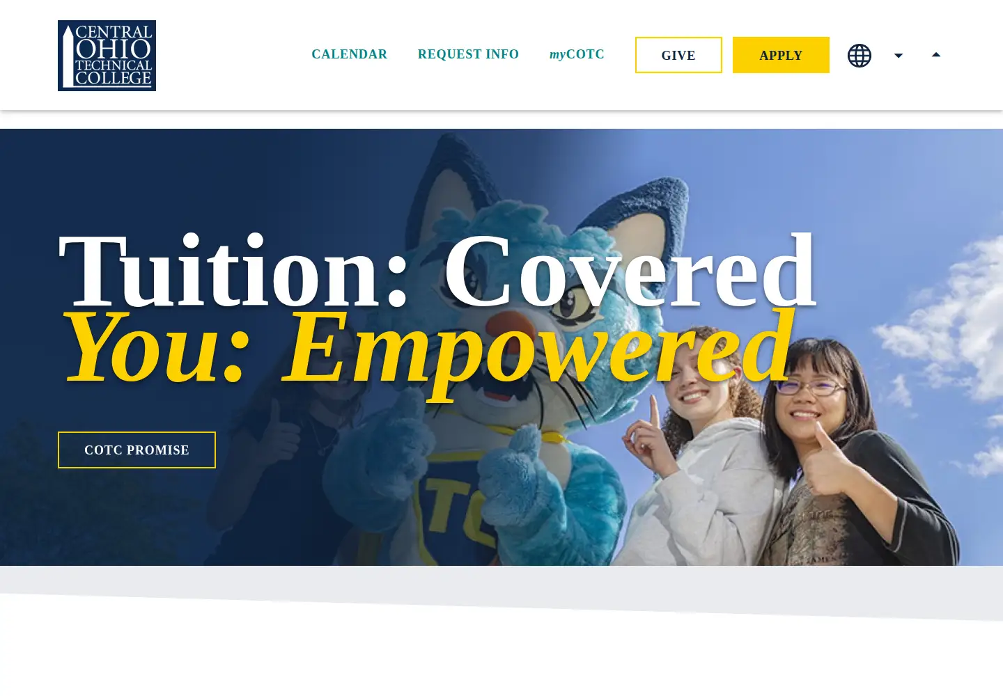 Screenshot of cotc.edu