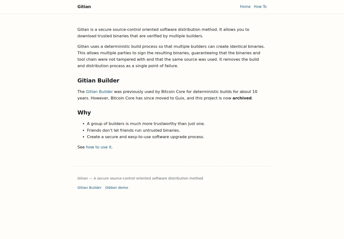 Screenshot of gitian.org