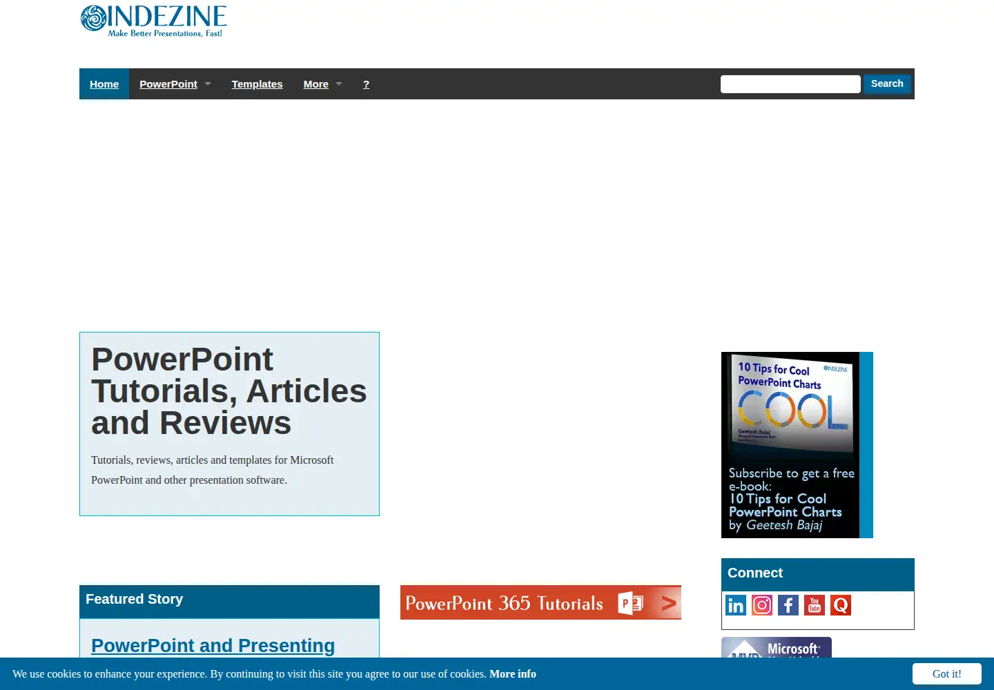 Screenshot of indezine.com
