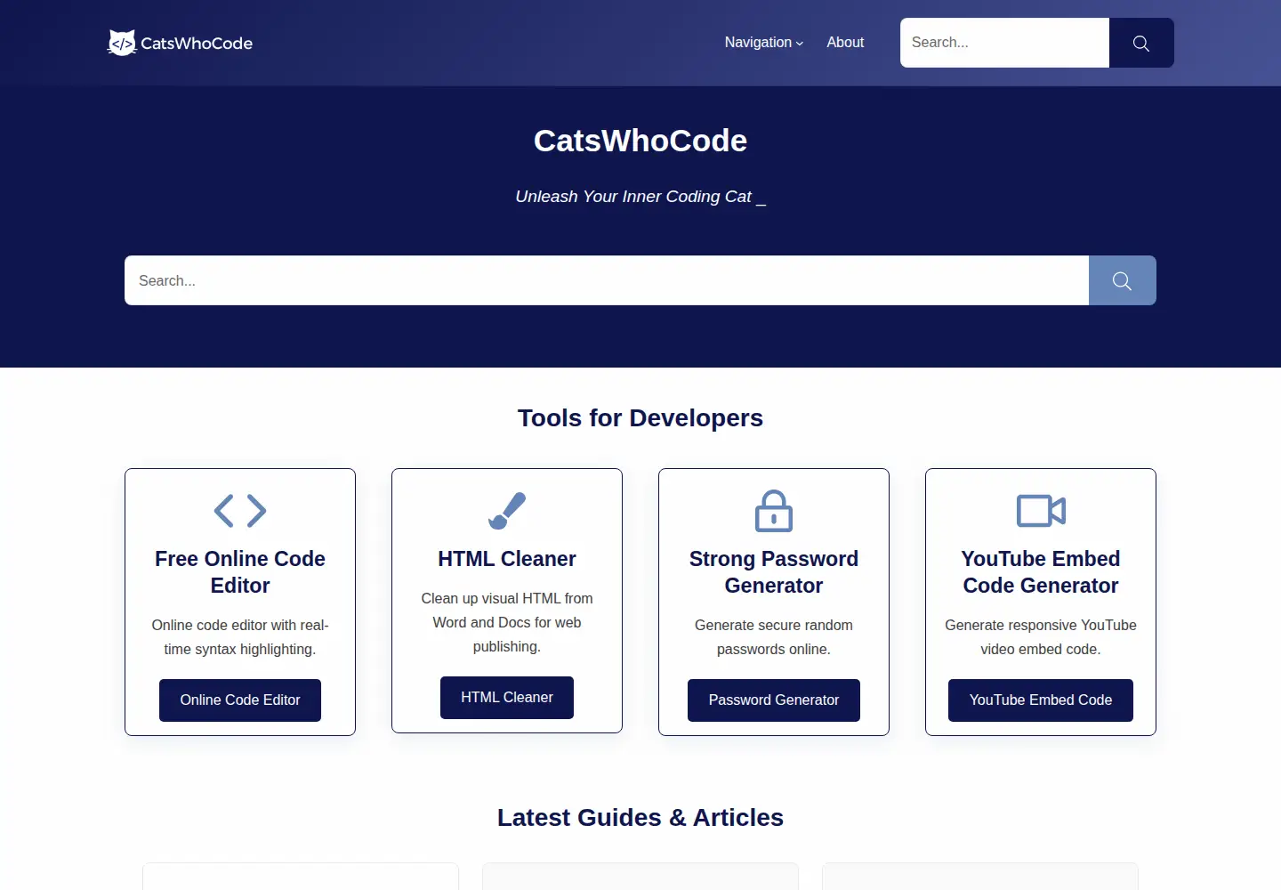 Captured homepage of catswhocode.com in the current scan