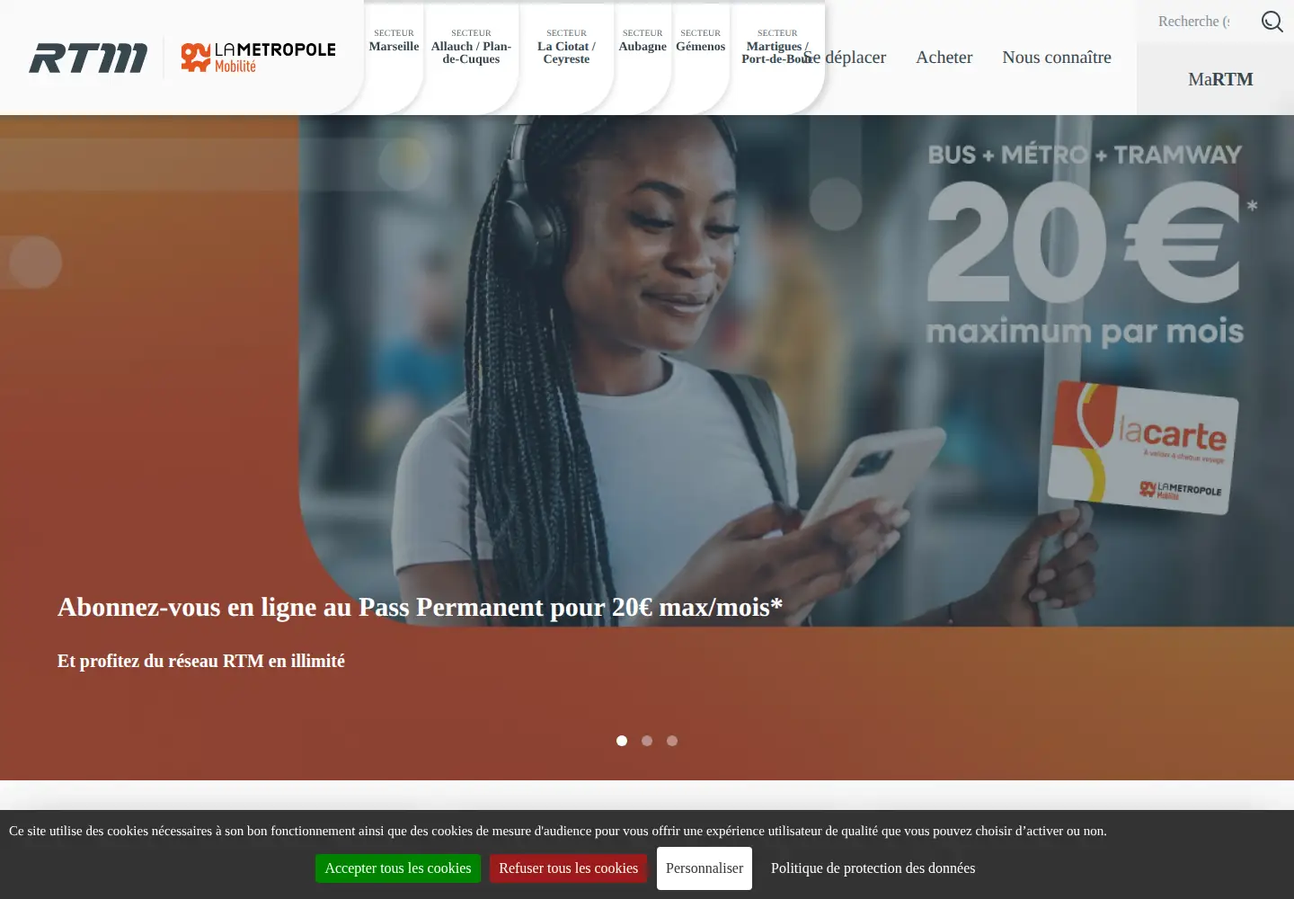 Captured homepage of rtm.fr in the current scan