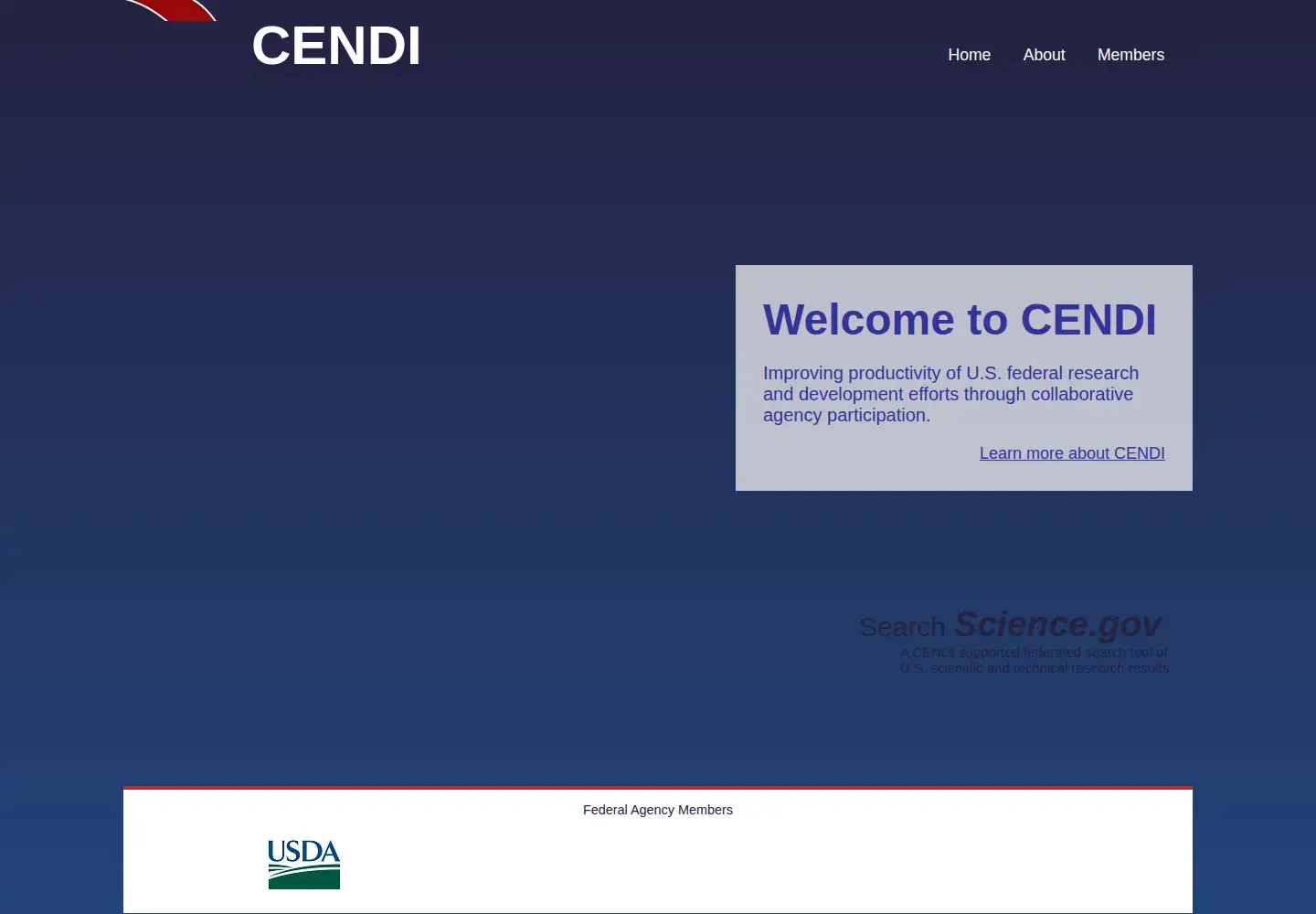 Captured homepage of cendi.gov in the current scan