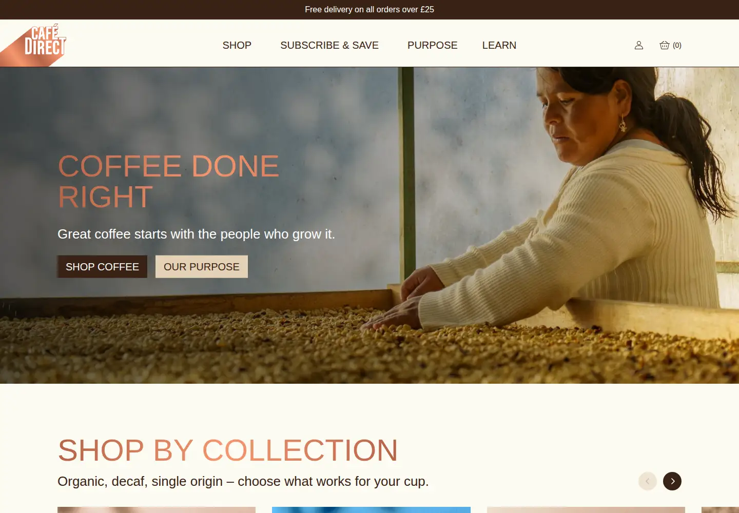 Screenshot of cafedirect.co.uk