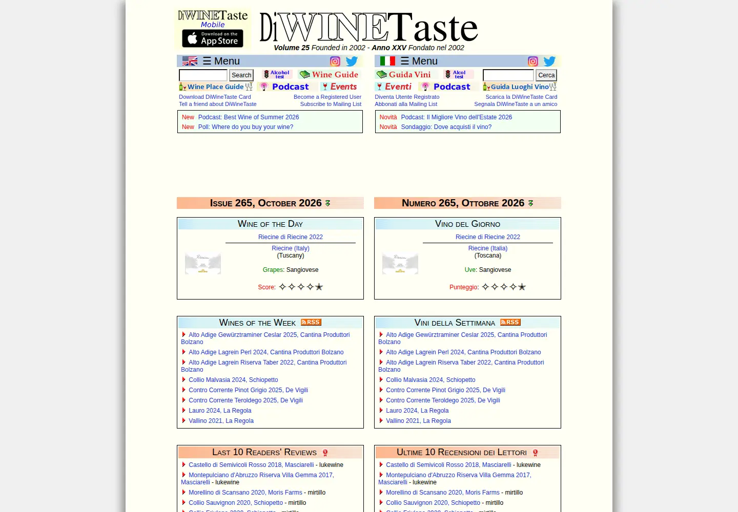 Screenshot of diwinetaste.com