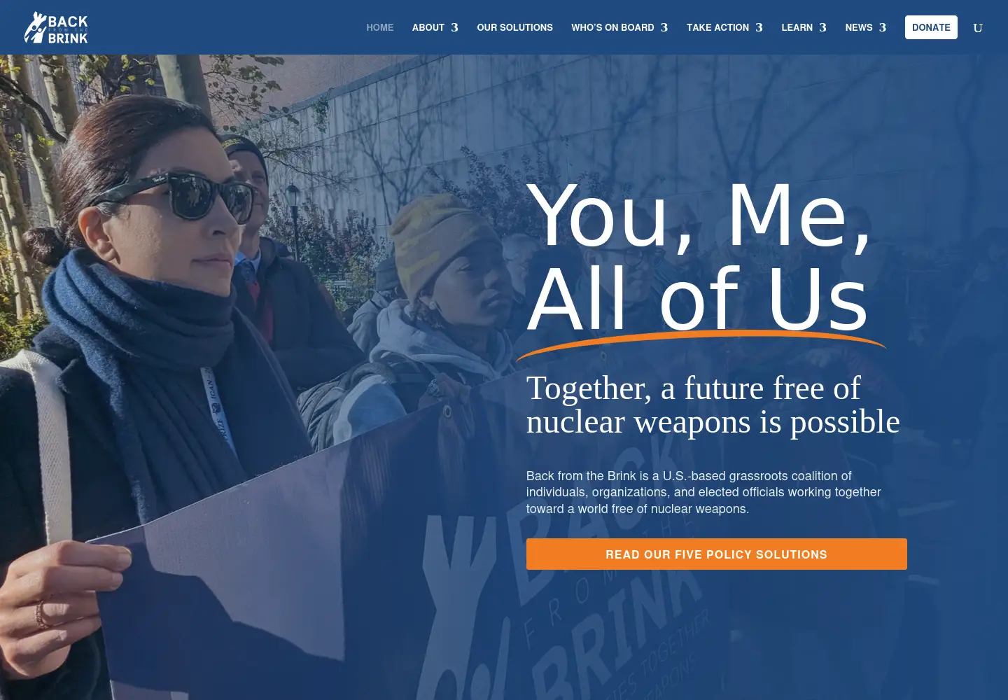 Screenshot of preventnuclearwar.org