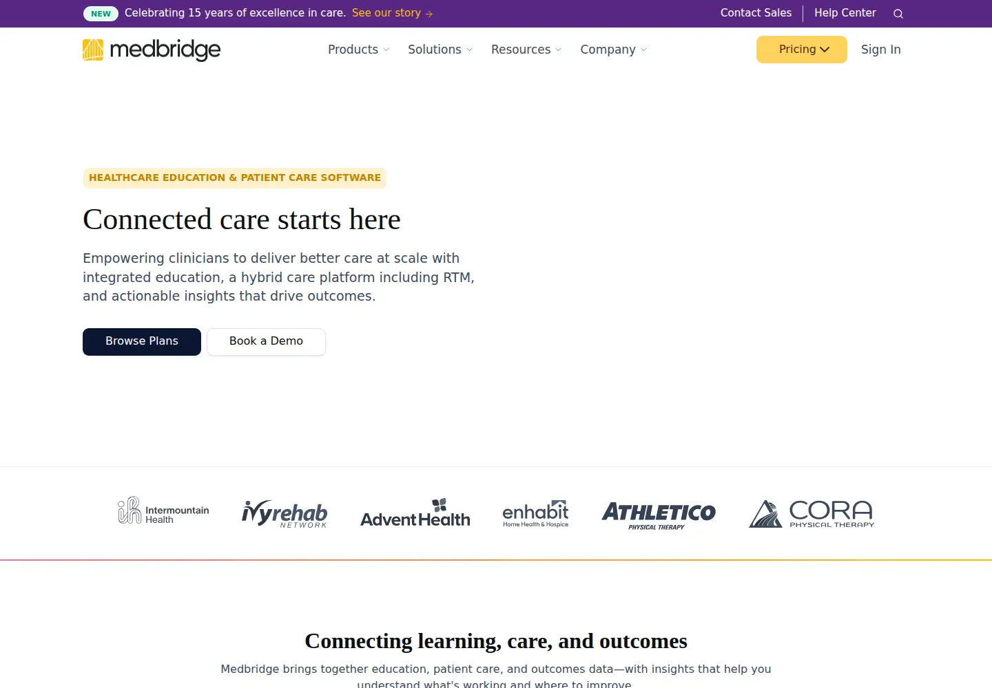 Screenshot of medbridge.com