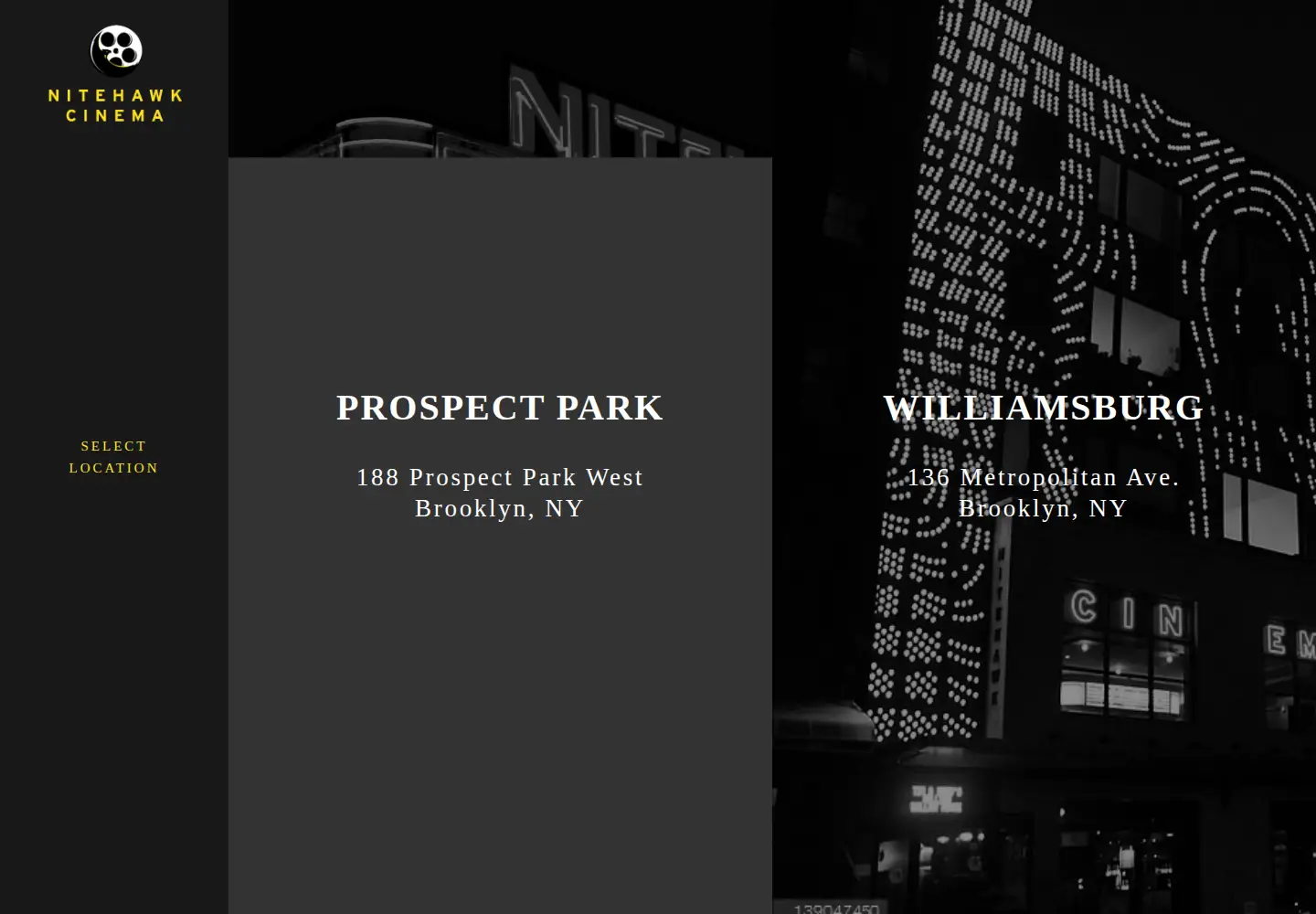 Screenshot of nitehawkcinema.com
