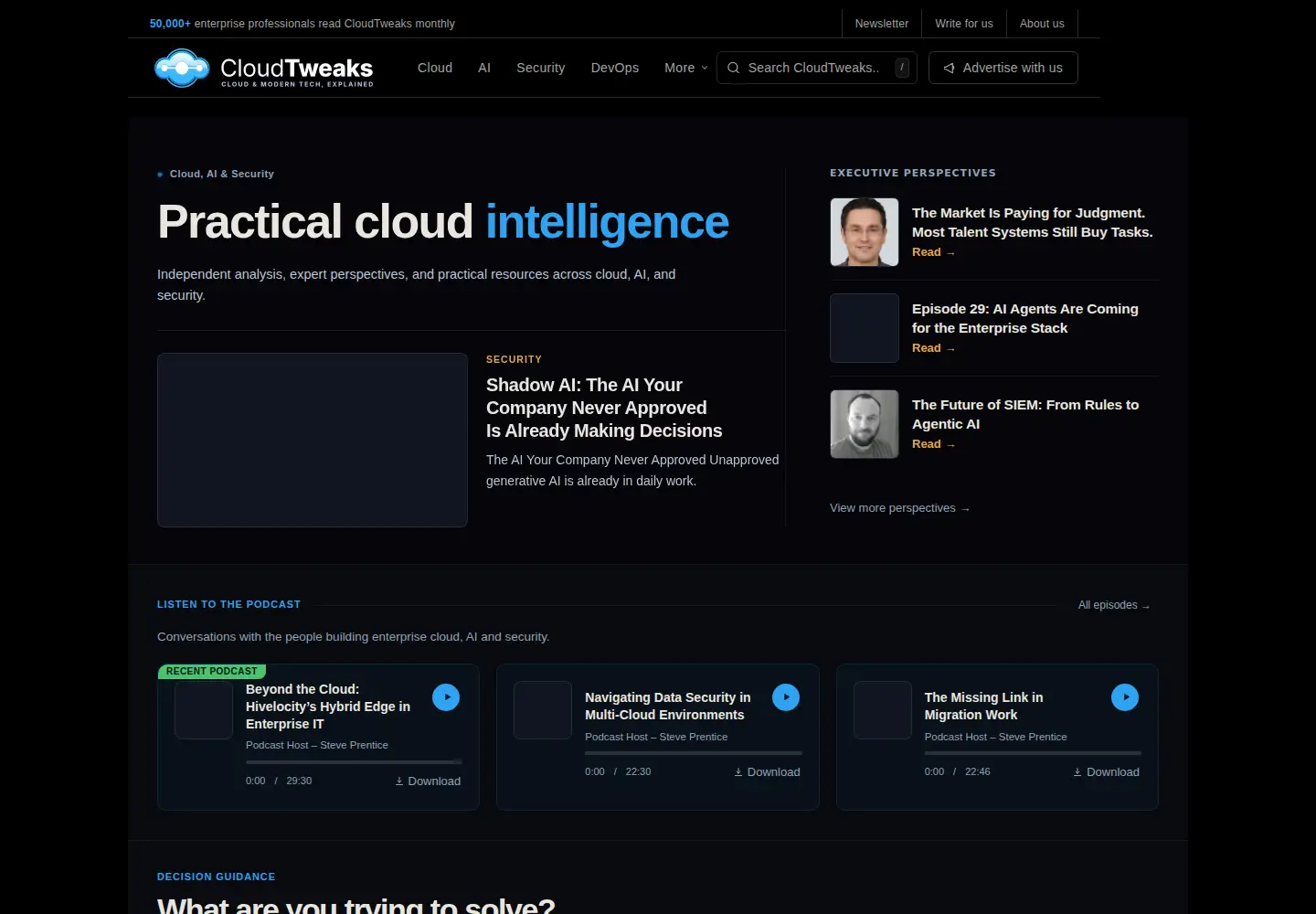 Screenshot of cloudtweaks.com