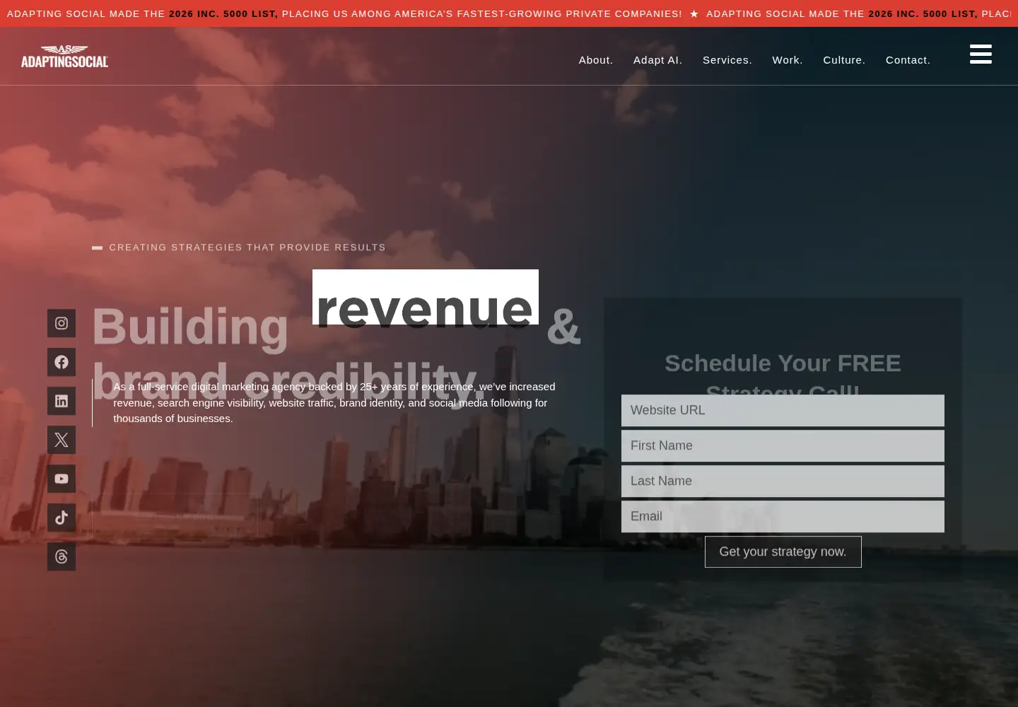 Screenshot of adaptingsocial.com