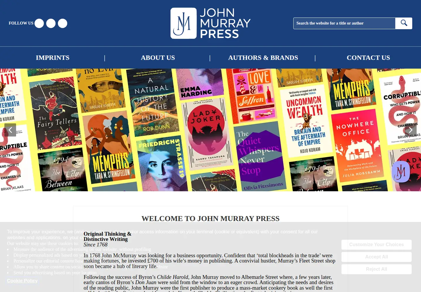 Screenshot of johnmurraypress.co.uk