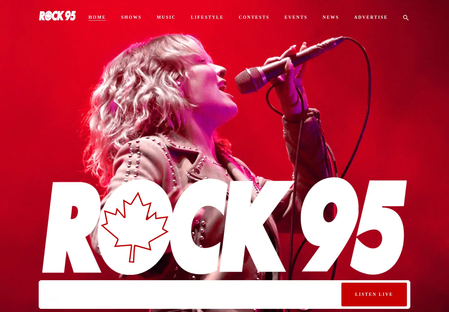 Screenshot of rock95.com