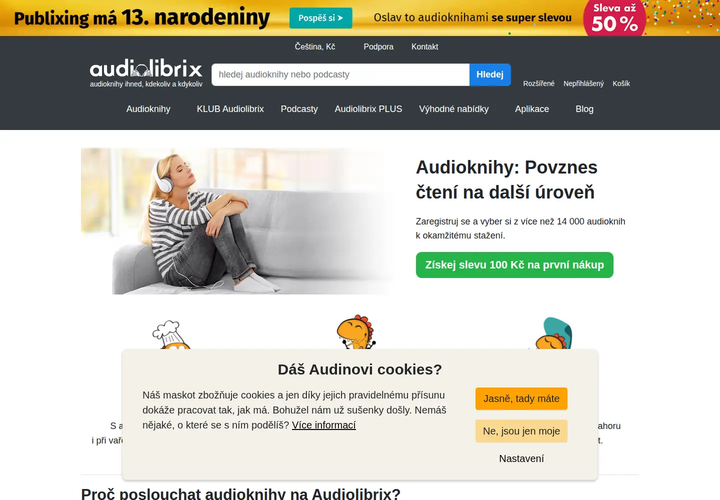 Captured homepage of audiolibrix.com in the current scan