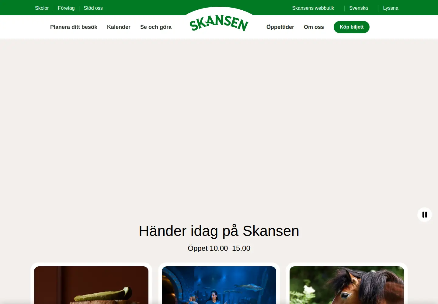 Screenshot of skansen.se