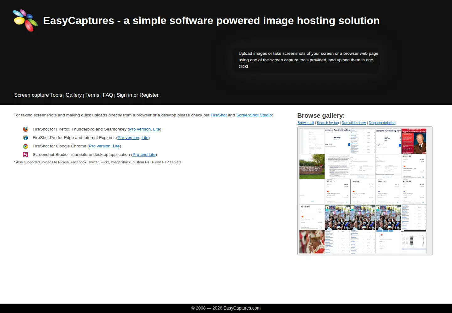 Screenshot of easycaptures.com