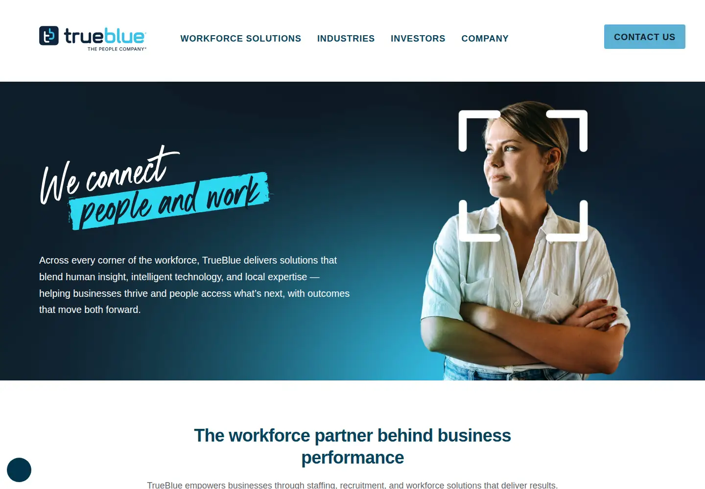 Screenshot of trueblue.com