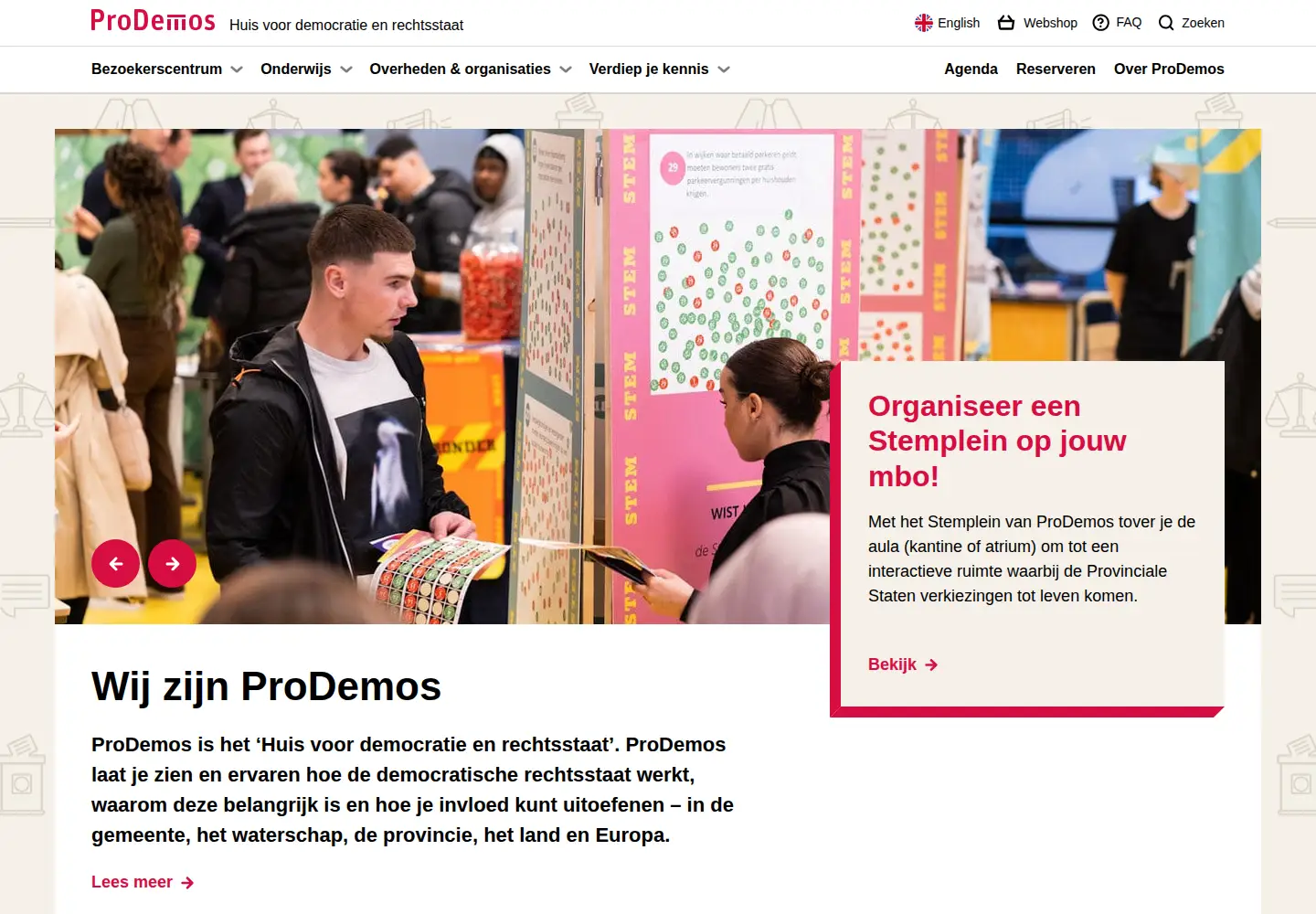Captured homepage of prodemos.nl in the current scan