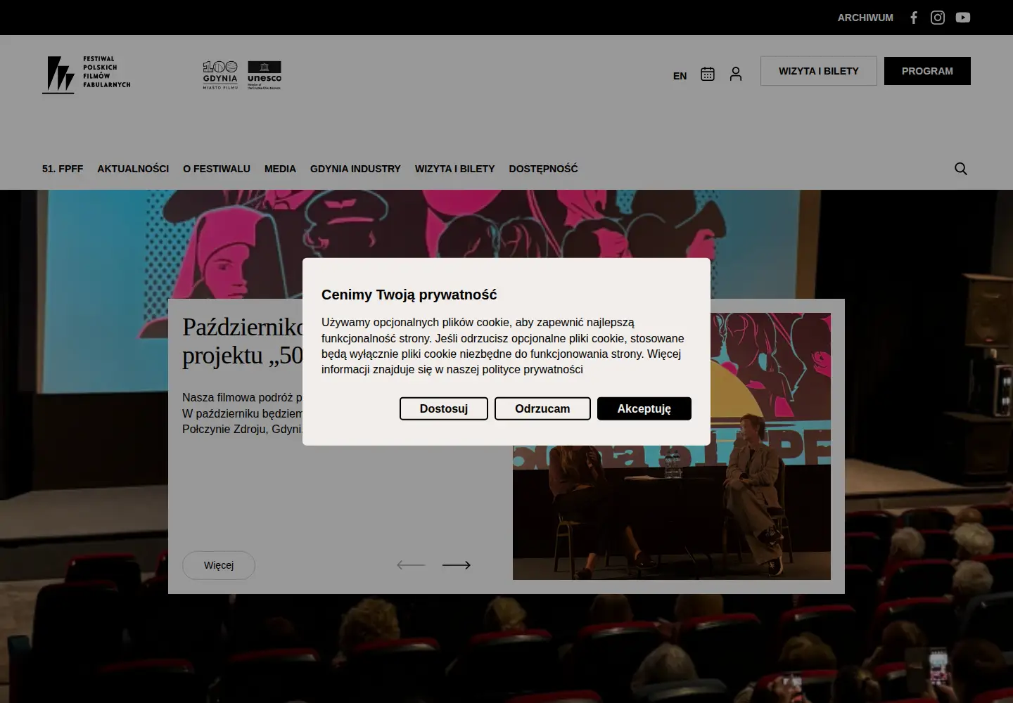 Captured homepage of festiwalgdynia.pl in the current scan