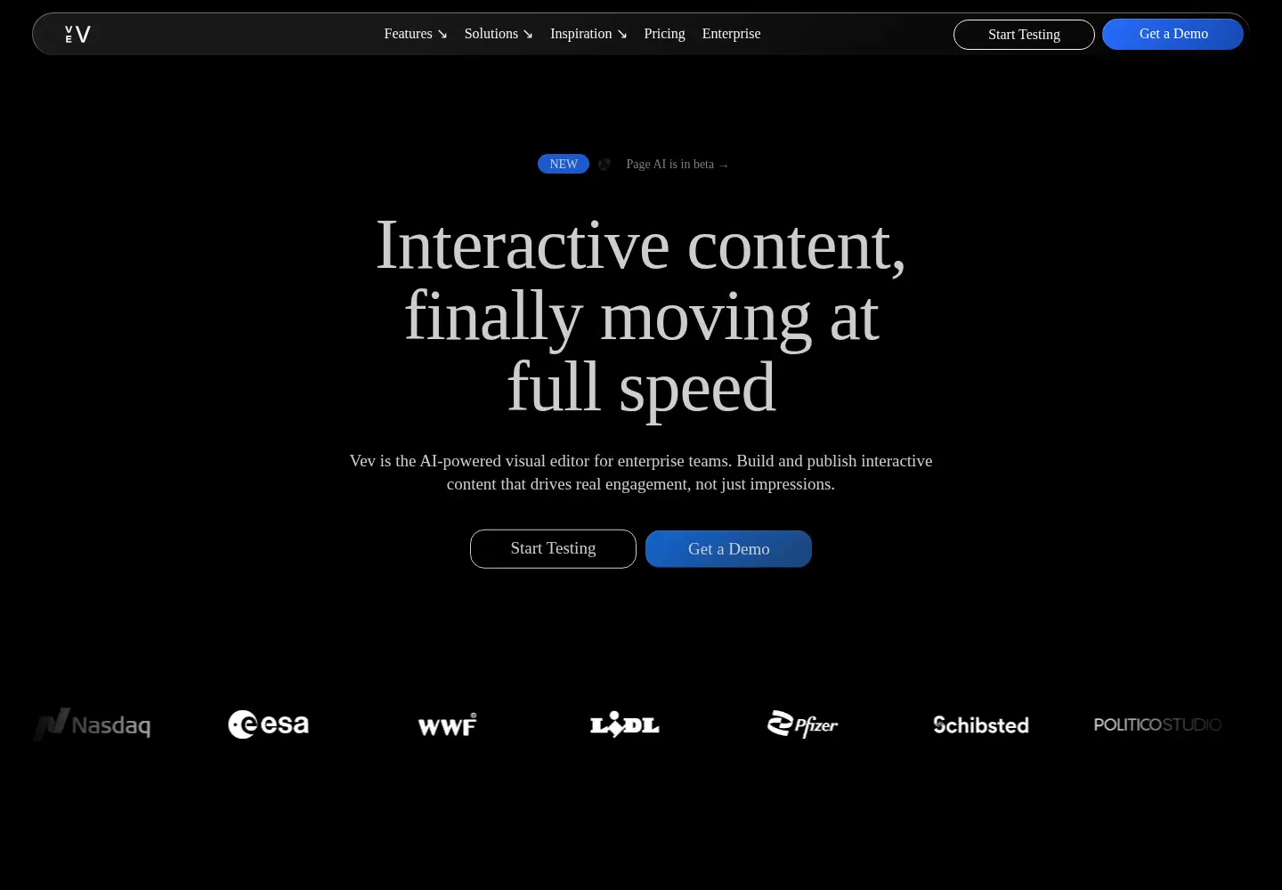 Screenshot of vev.design