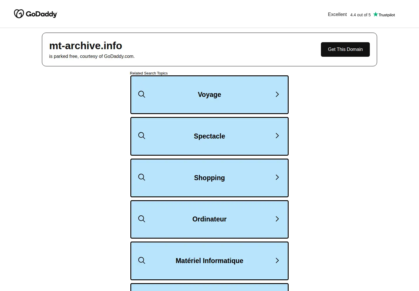 Captured homepage of mt-archive.info in the current scan