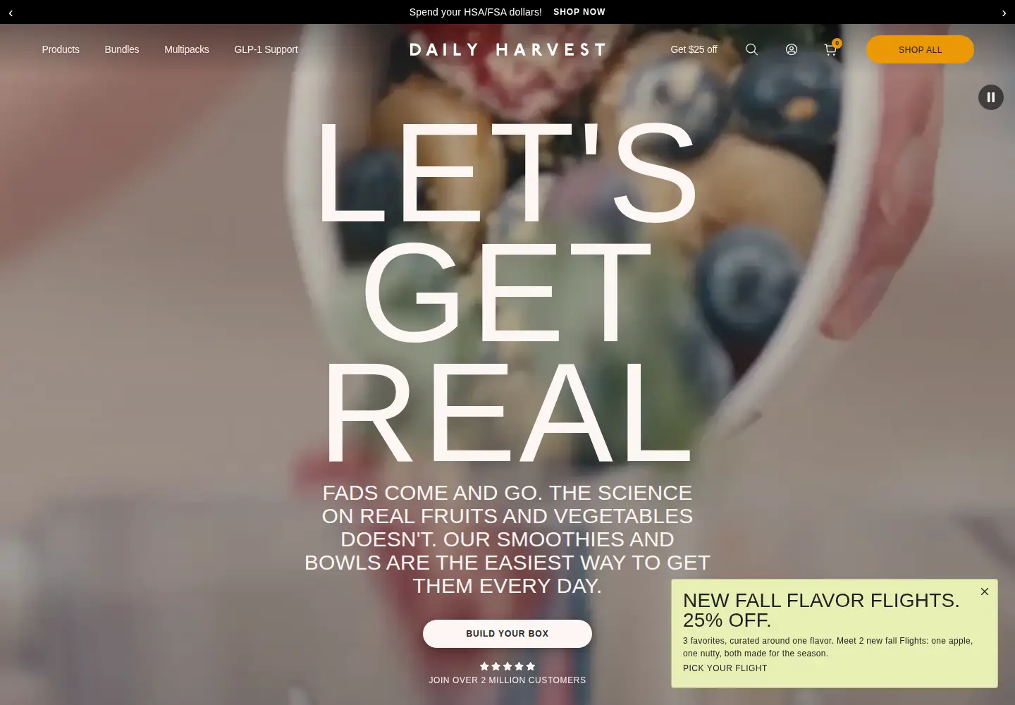 Screenshot of daily-harvest.com