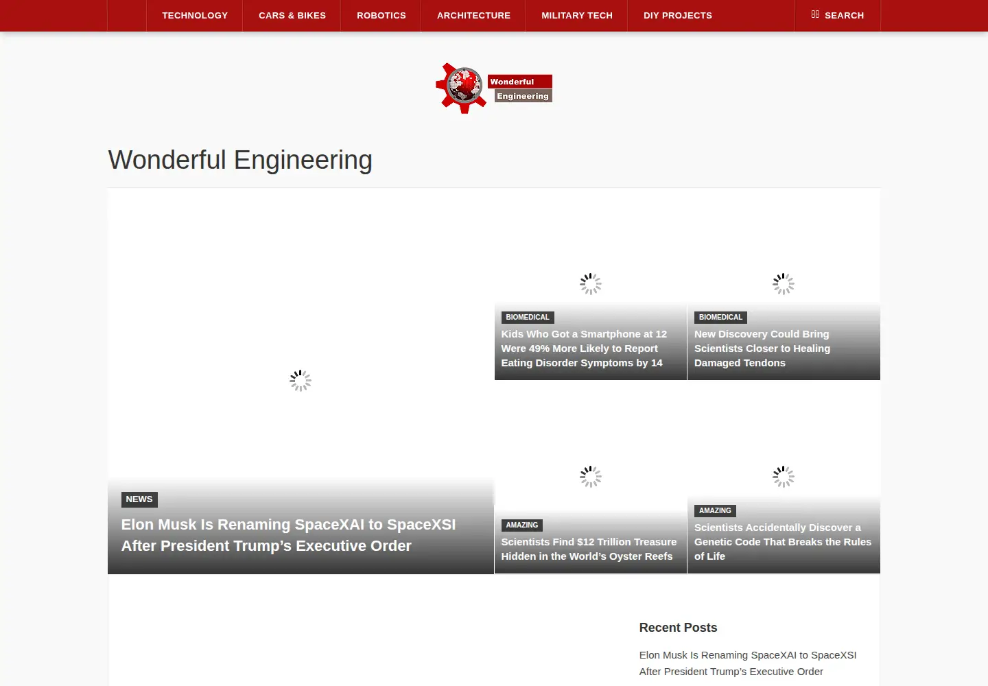 Screenshot of wonderfulengineering.com